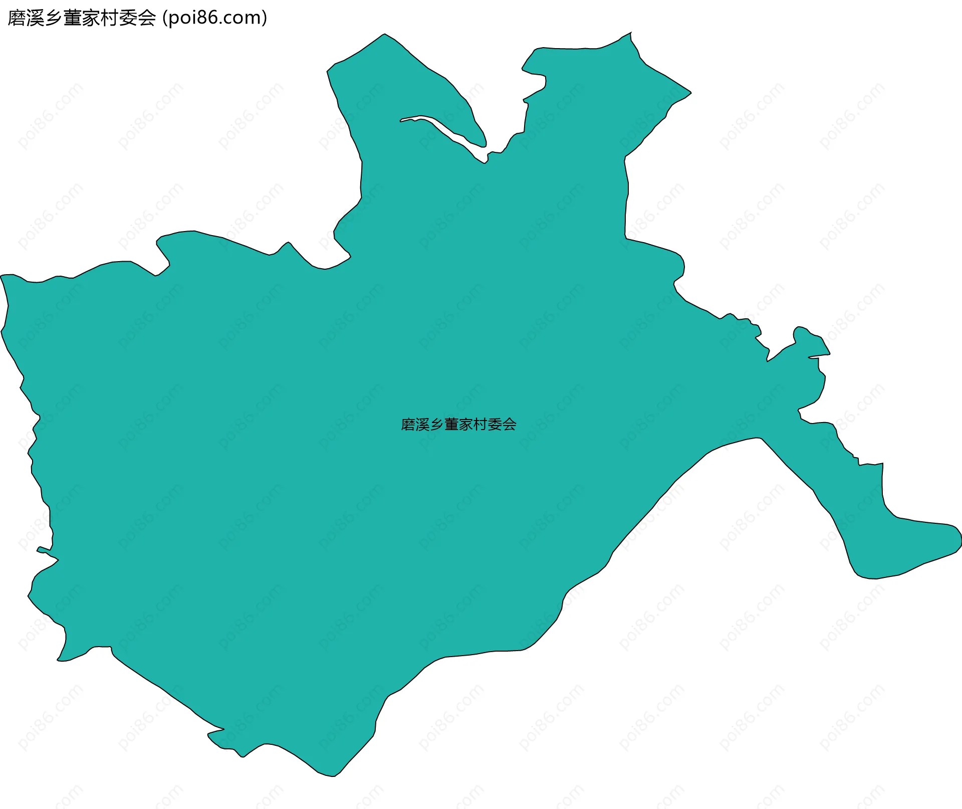 磨溪乡董家村委会边界地图