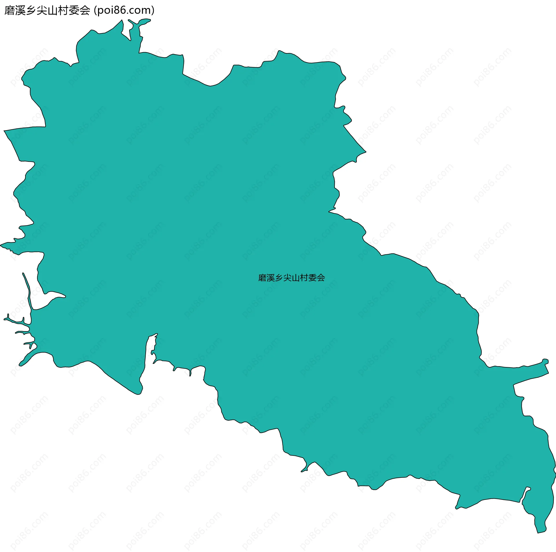磨溪乡尖山村委会边界地图
