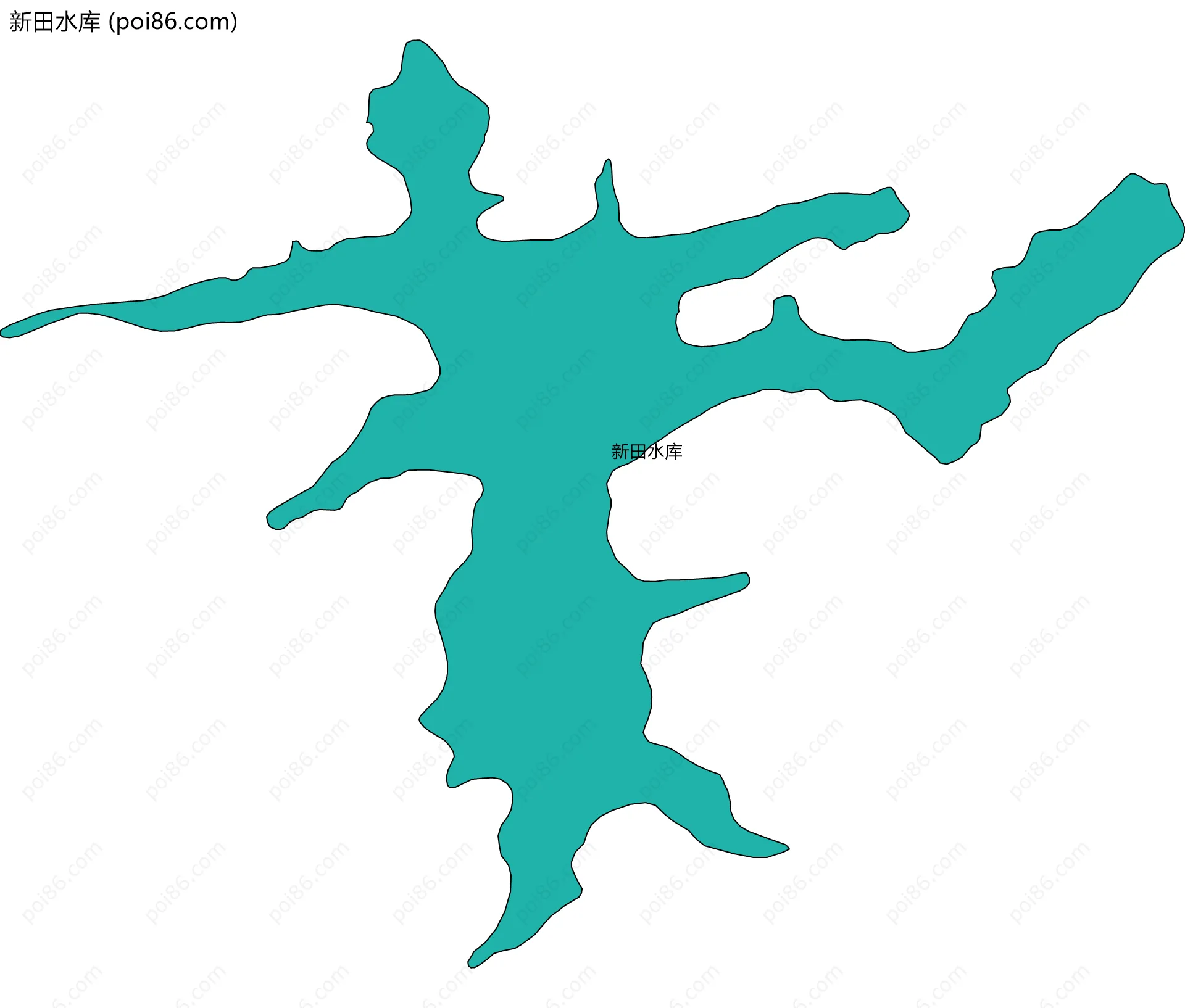 新田水库边界地图