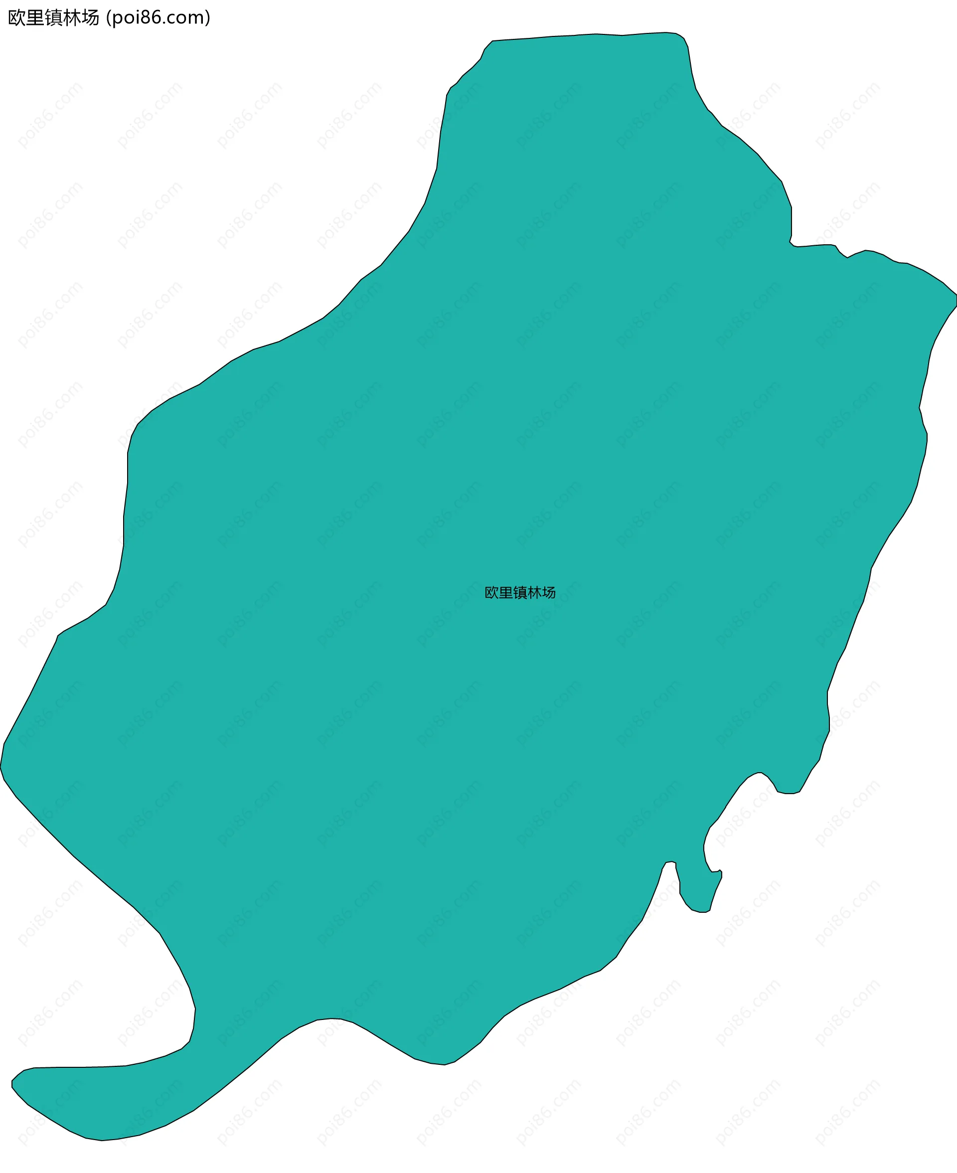 欧里镇林场边界地图(五级行政区划)