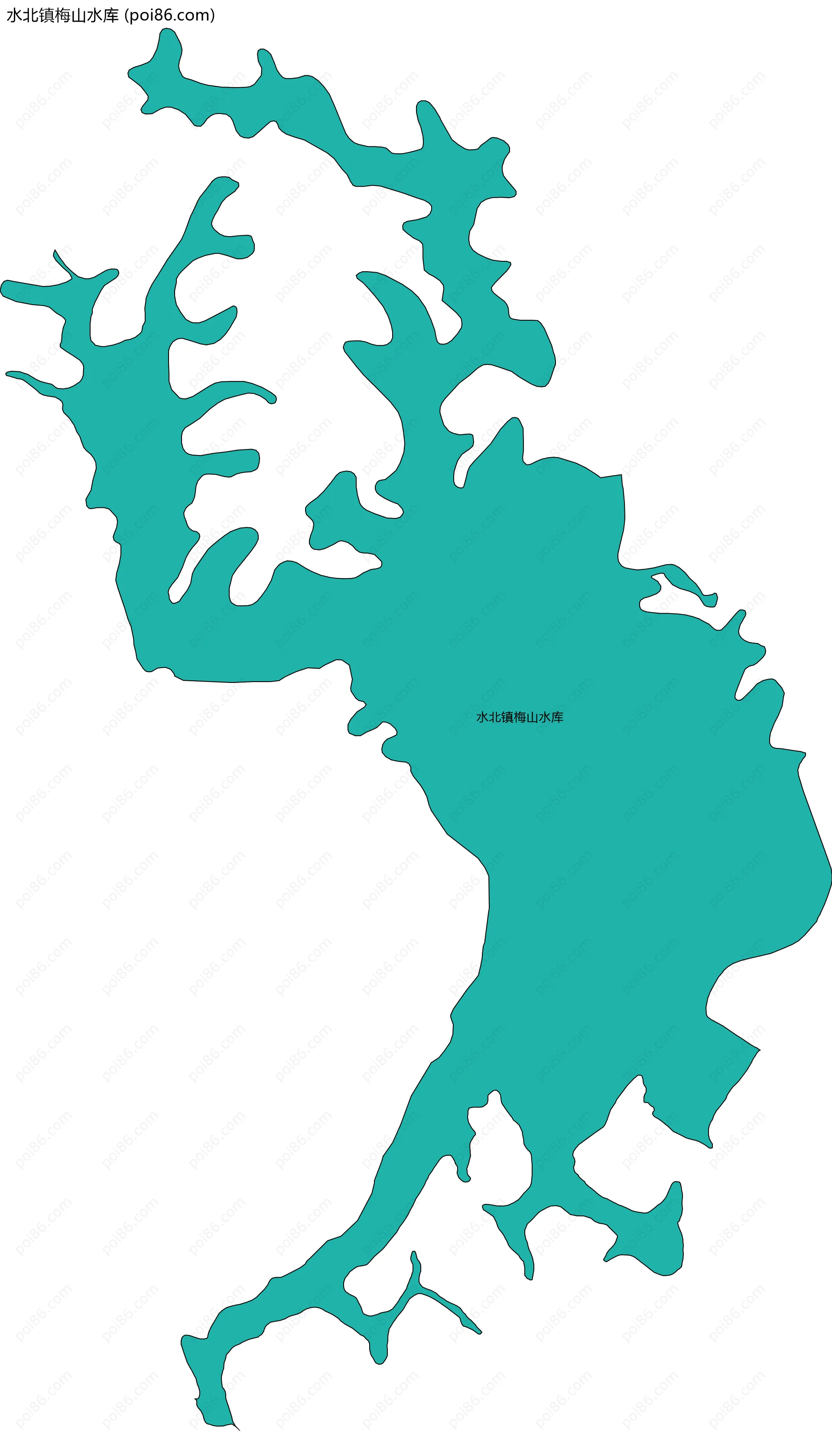 水北镇梅山水库边界地图