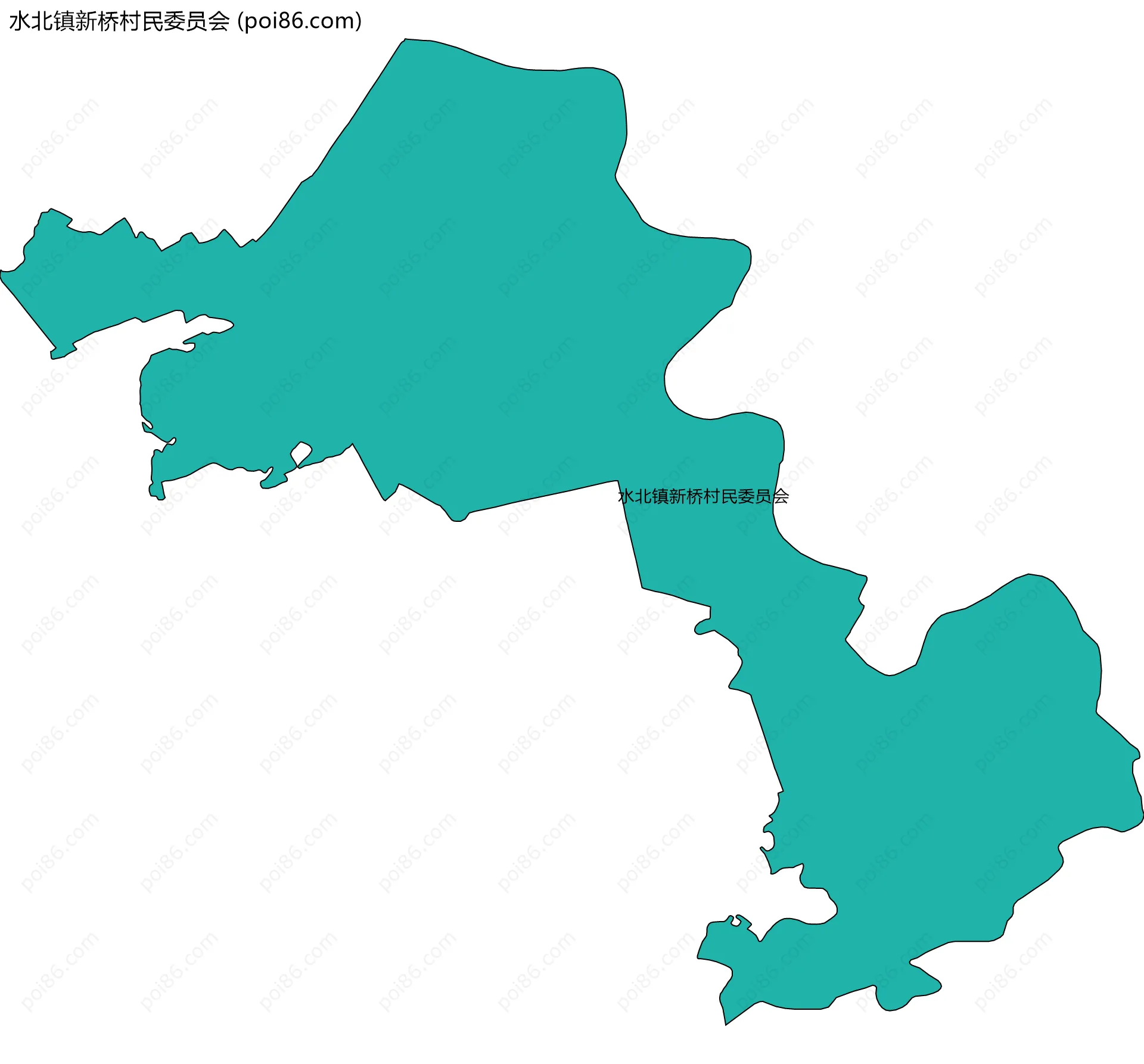 水北镇新桥村民委员会边界地图