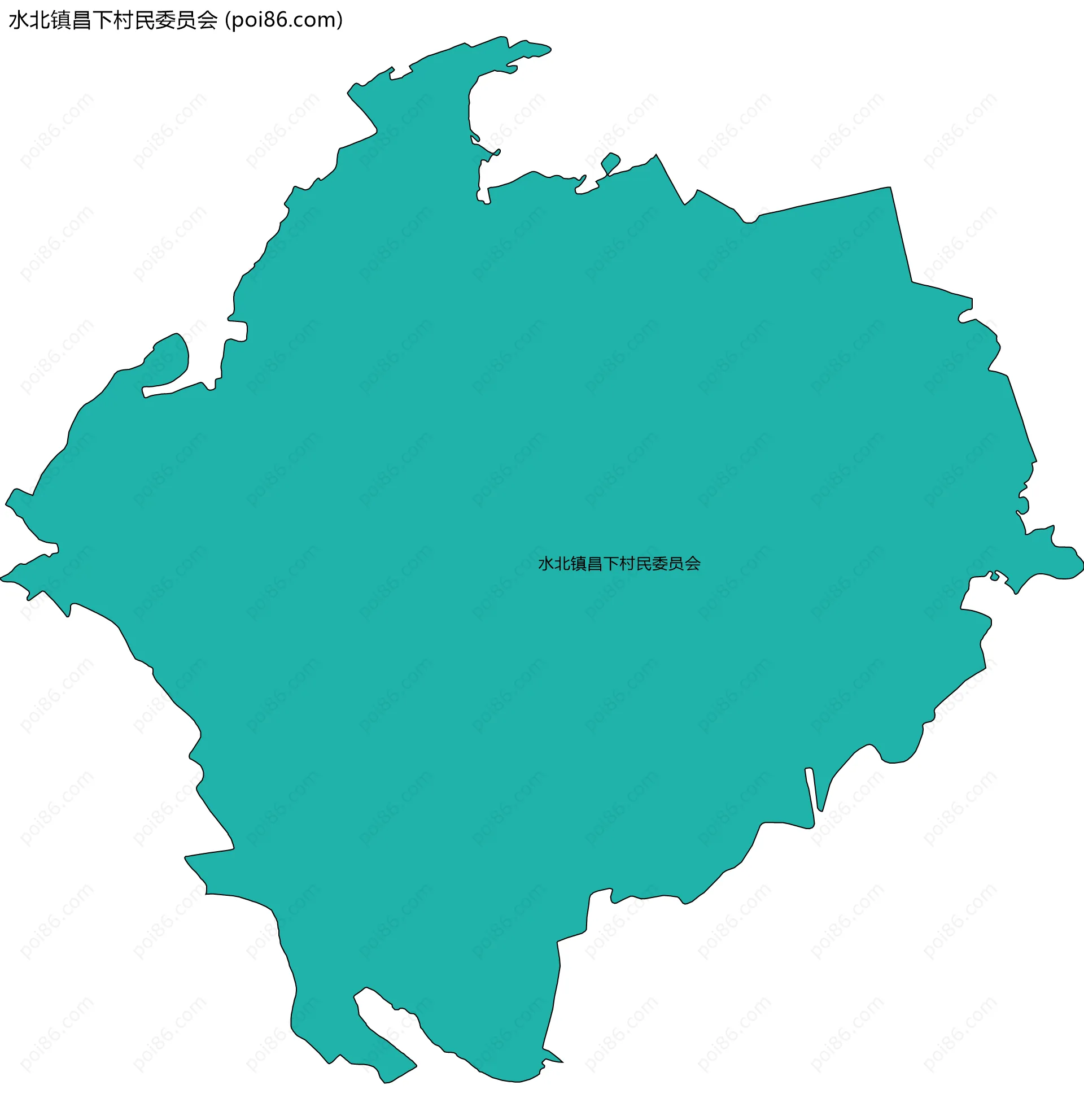 水北镇昌下村民委员会边界地图