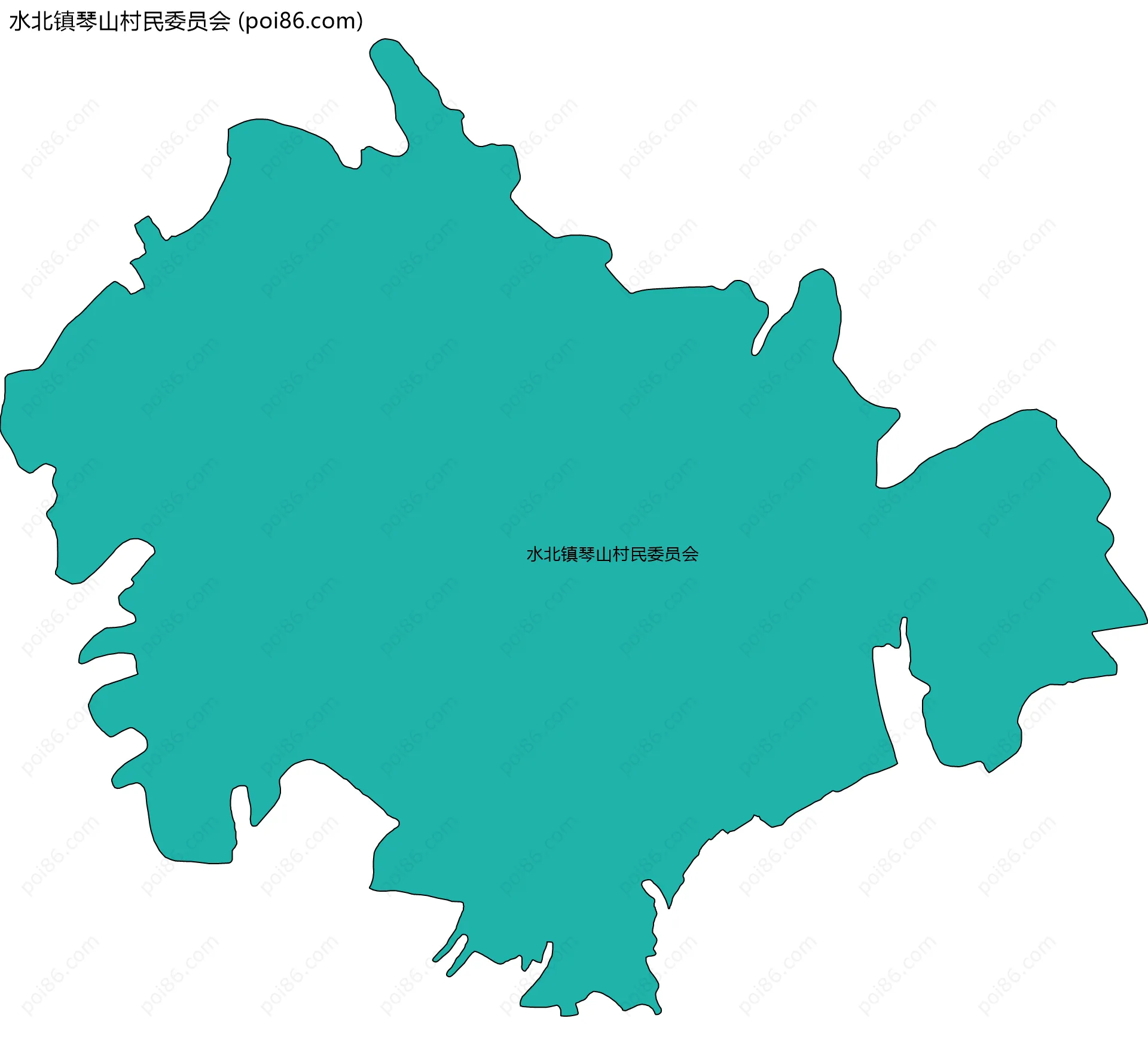 水北镇琴山村民委员会边界地图