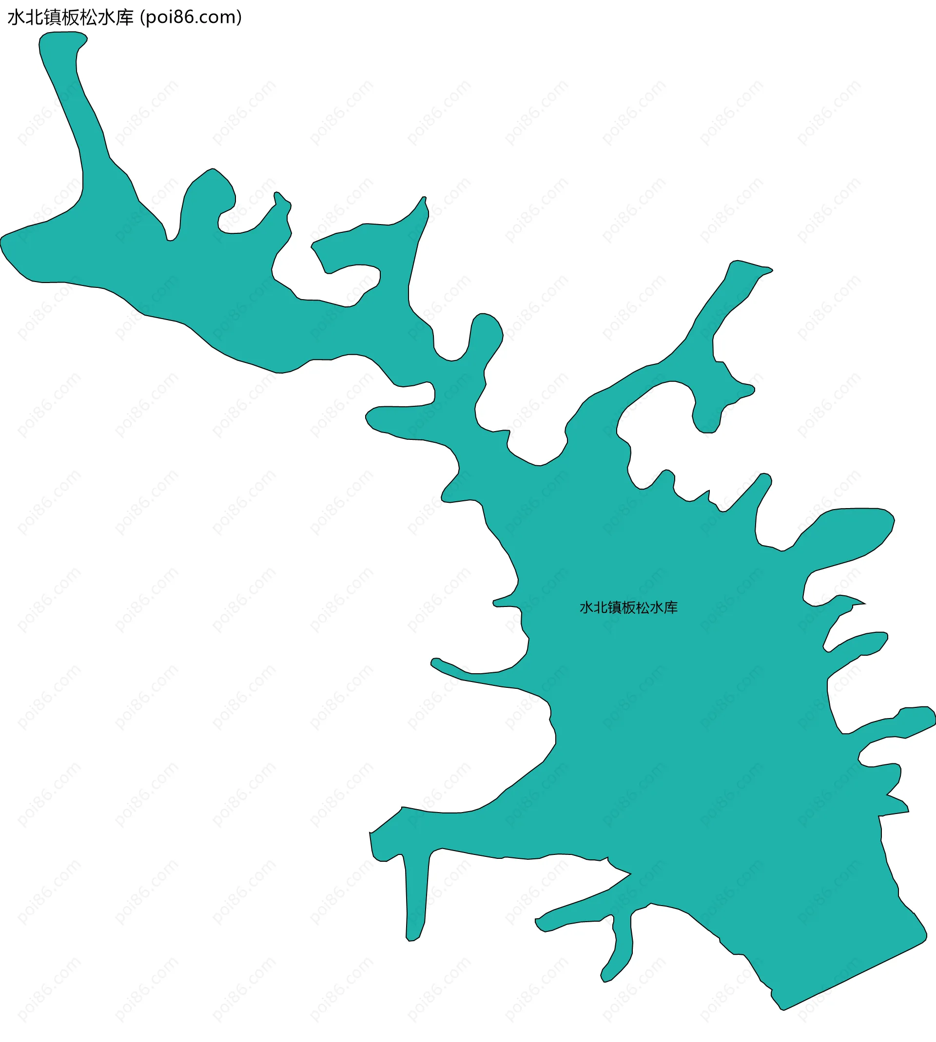 水北镇板松水库边界地图