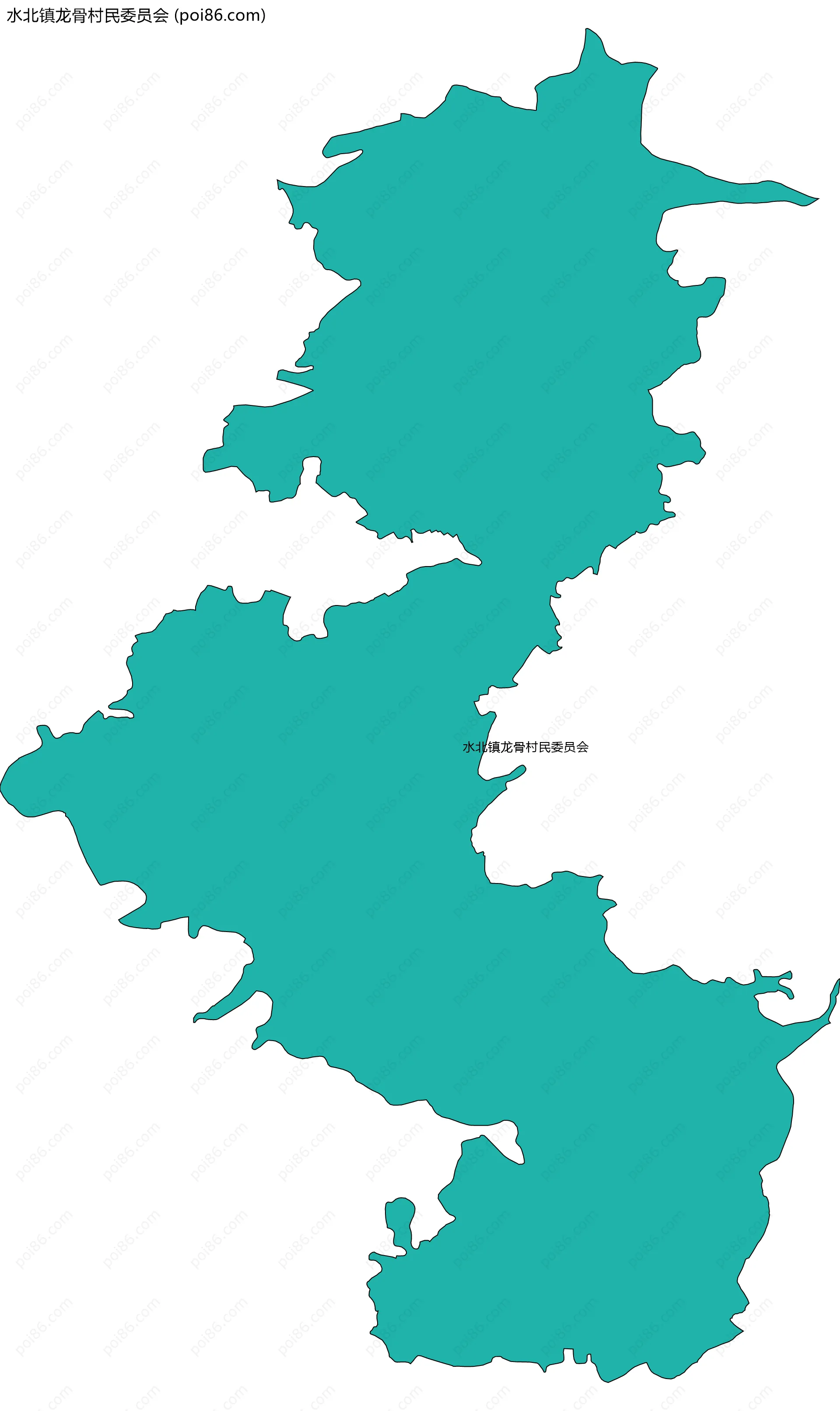 水北镇龙骨村民委员会边界地图