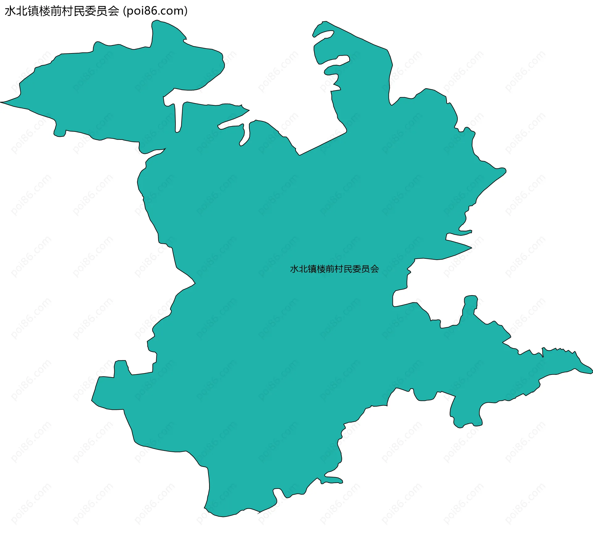 水北镇楼前村民委员会边界地图