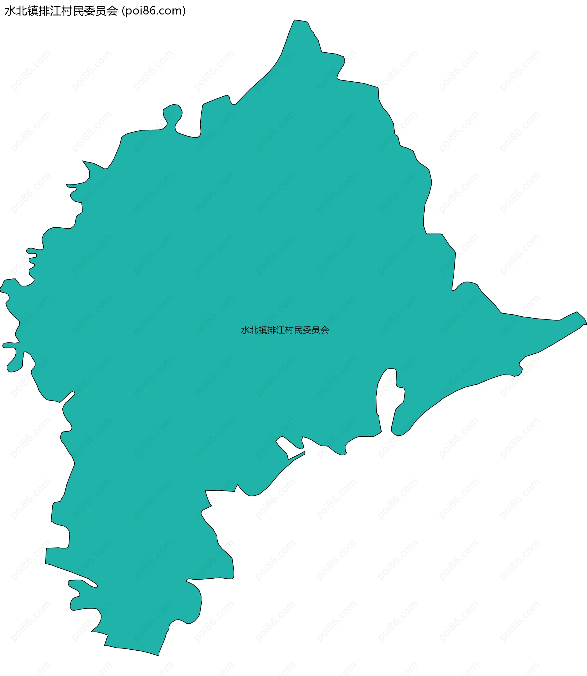 水北镇排江村民委员会边界地图