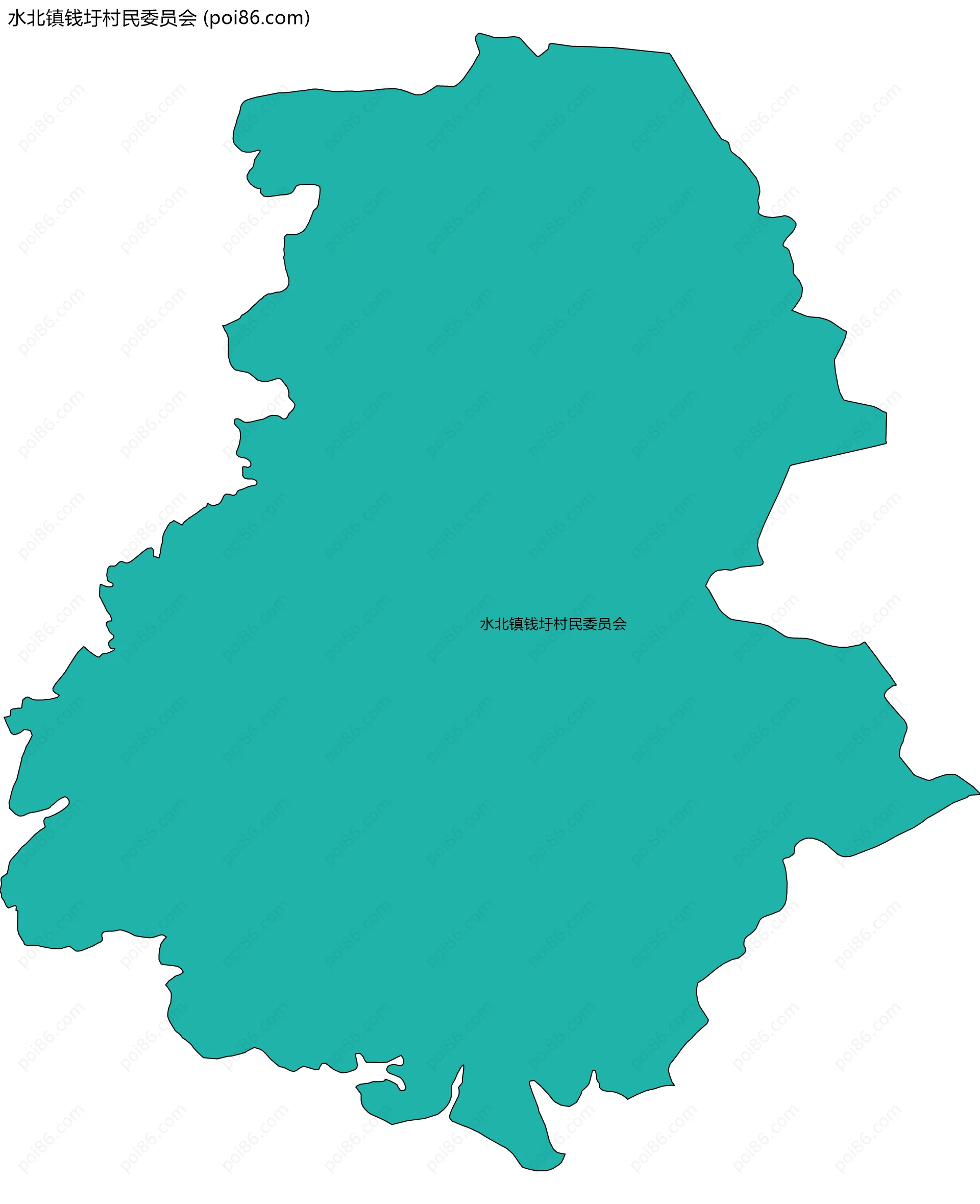 水北镇钱圩村民委员会边界地图
