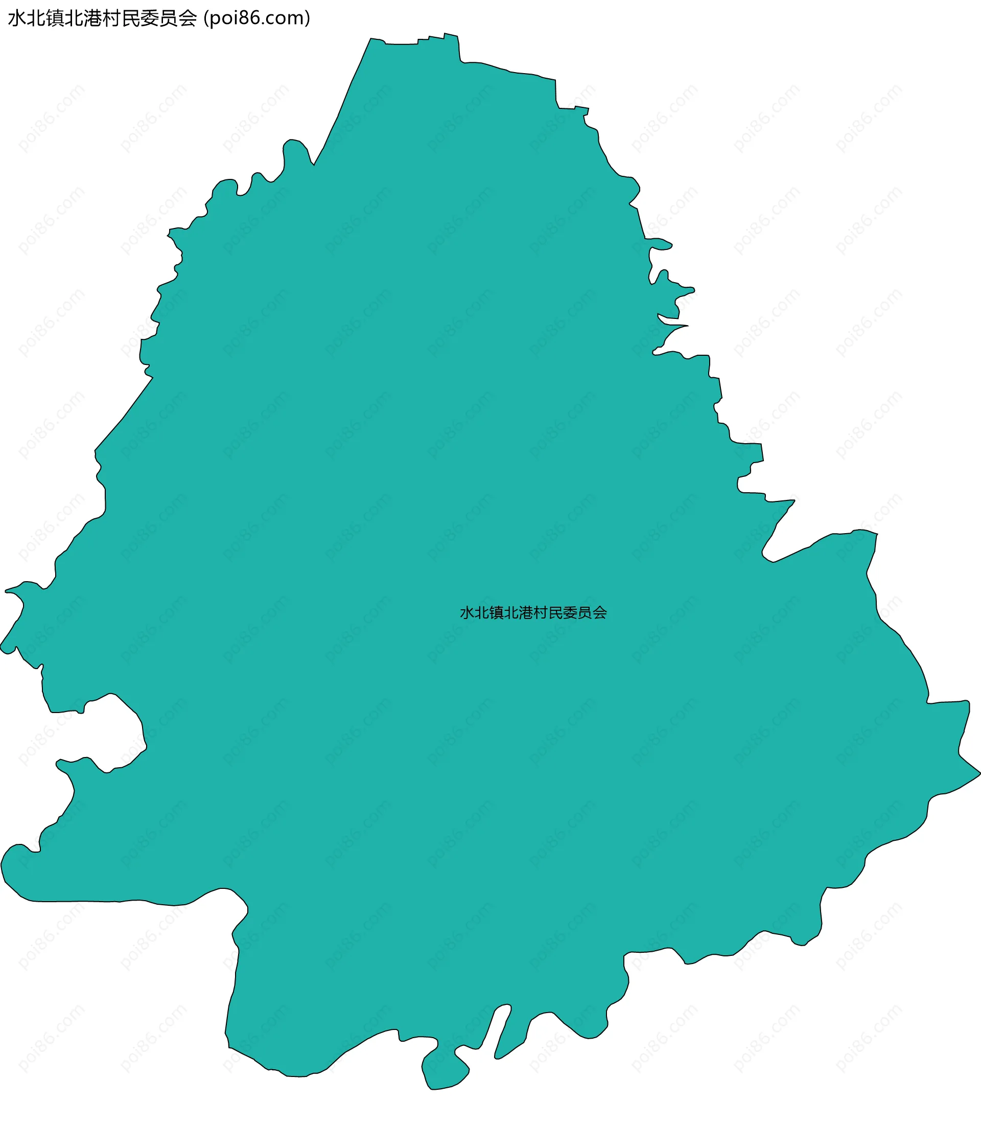 水北镇北港村民委员会边界地图