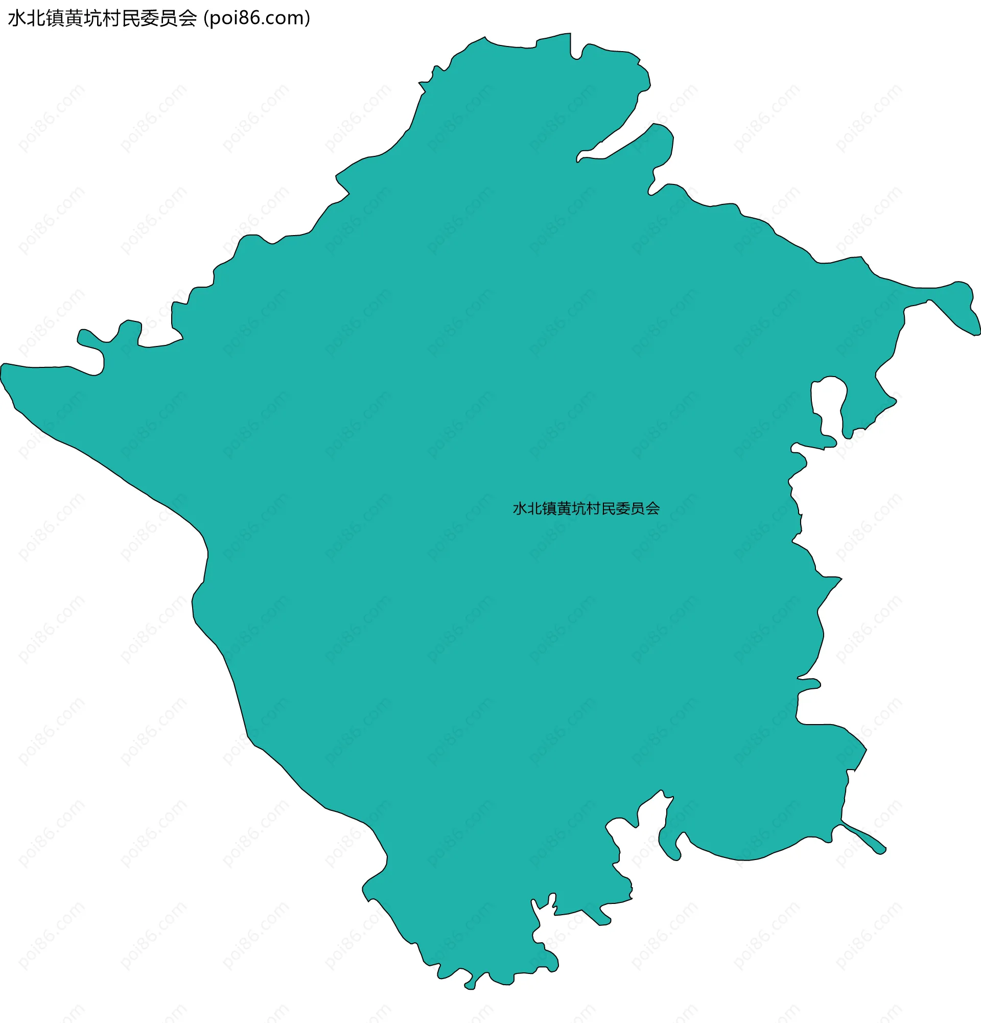 水北镇黄坑村民委员会边界地图