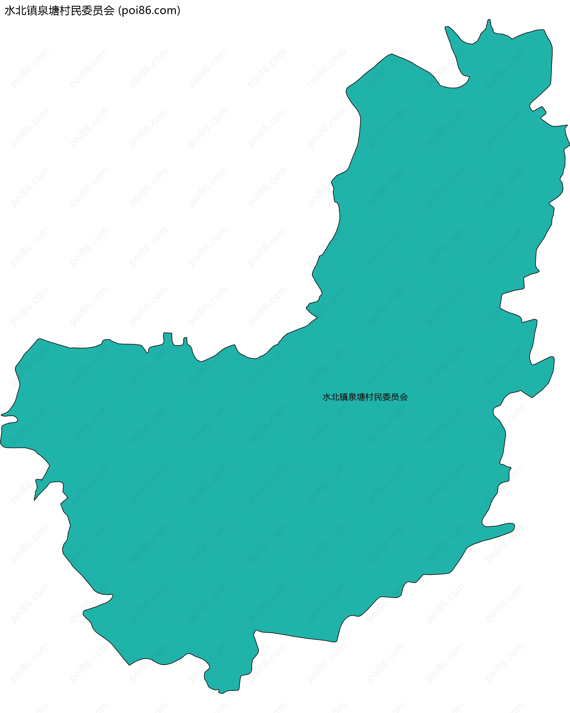 水北镇泉塘村民委员会边界地图
