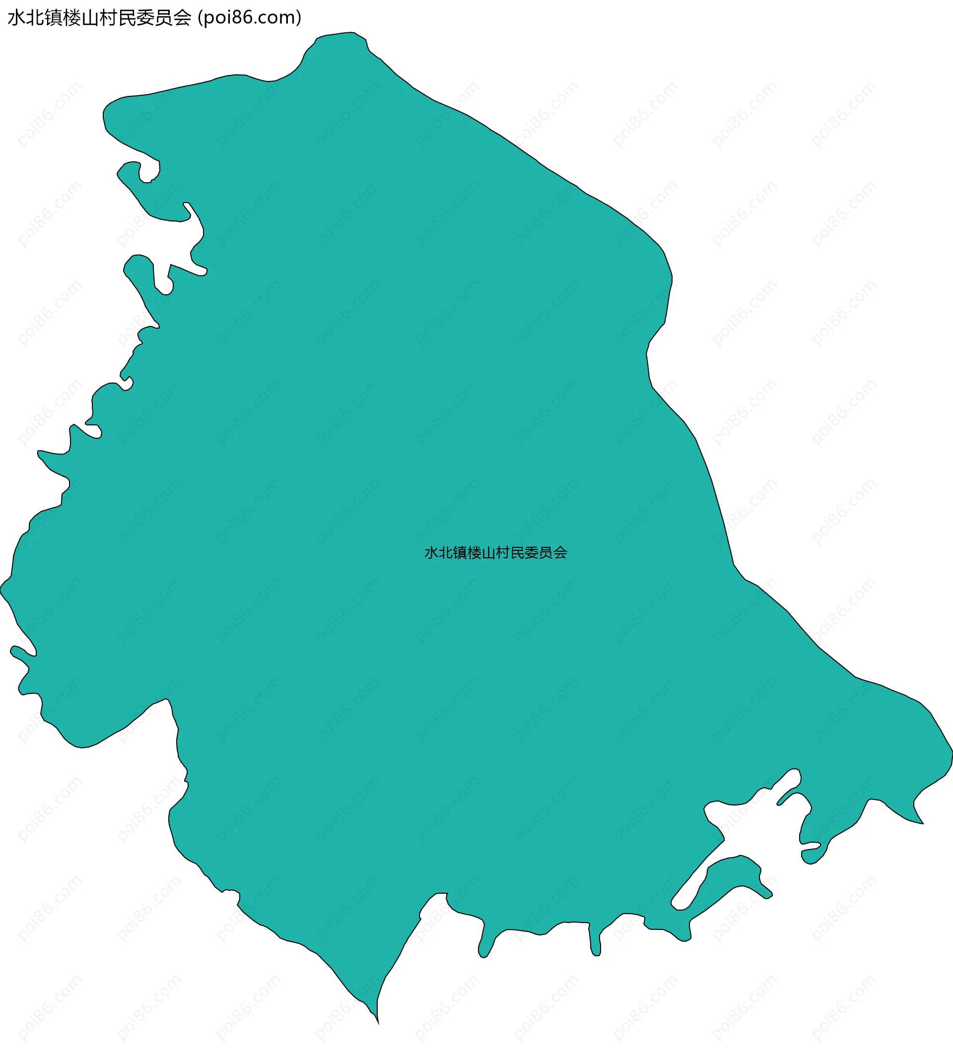 水北镇楼山村民委员会边界地图