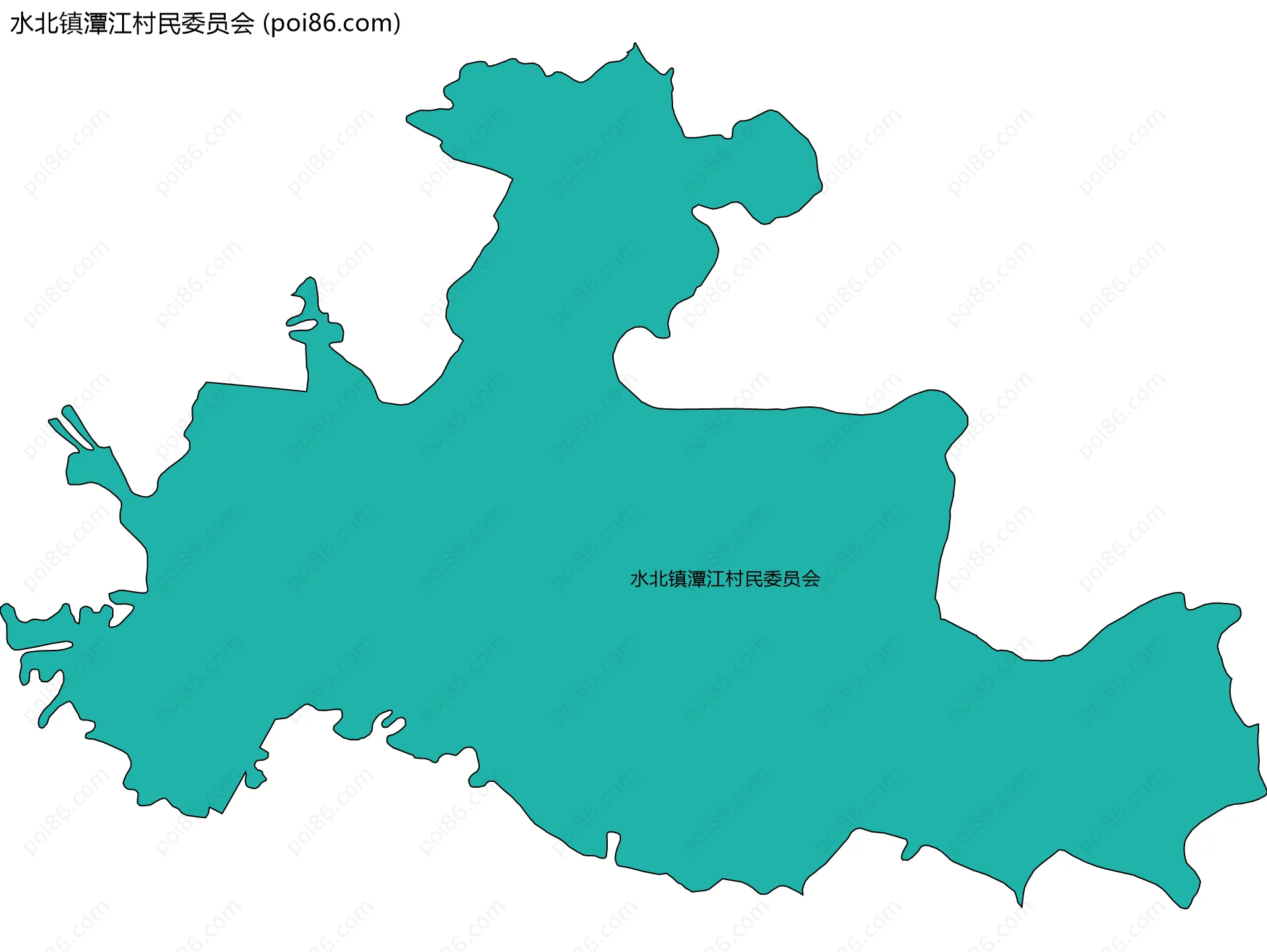 水北镇潭江村民委员会边界地图
