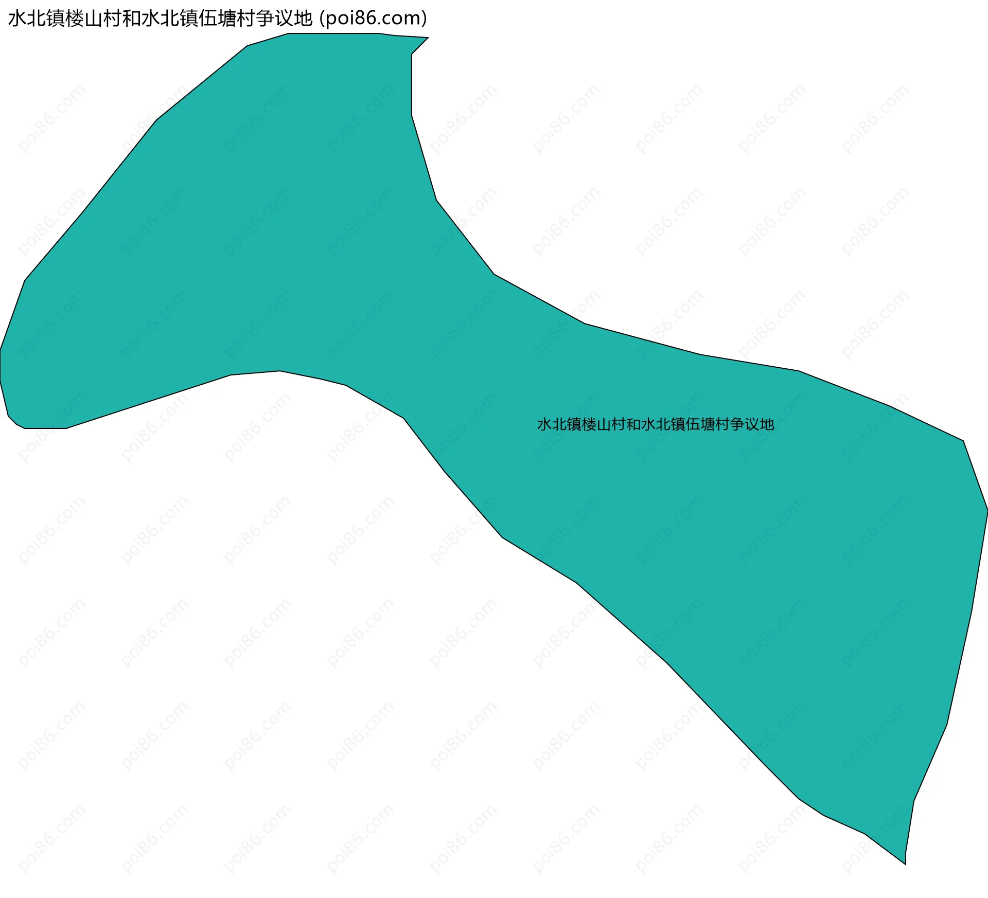 水北镇楼山村和水北镇伍塘村争议地边界地图