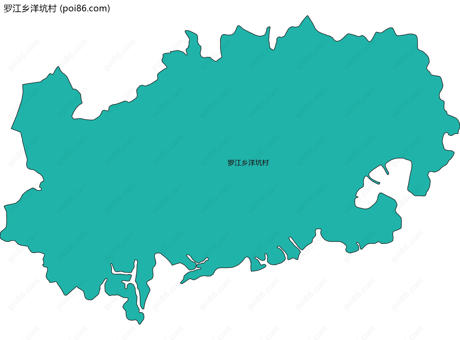 罗江乡洋坑村边界地图