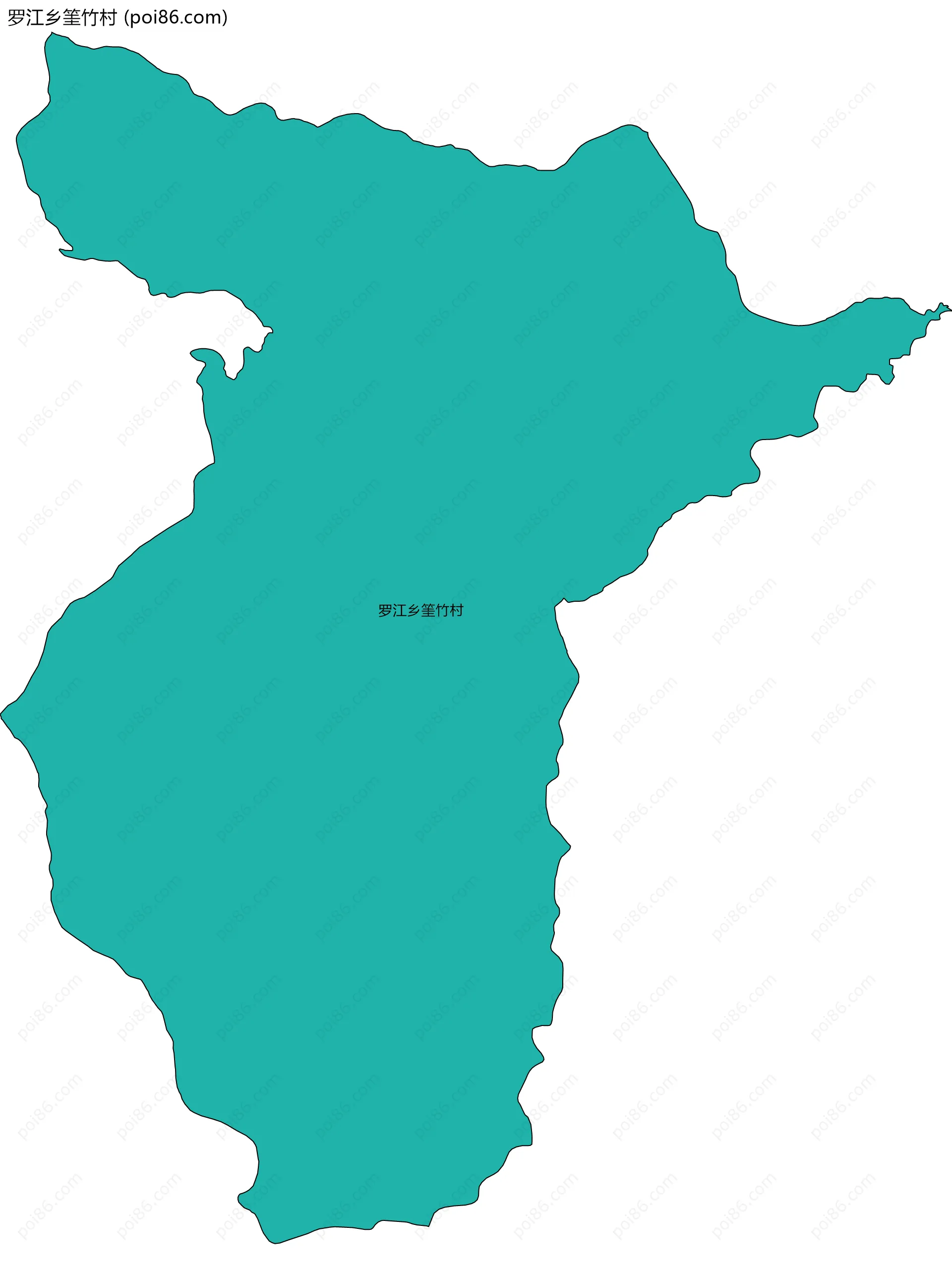罗江乡筀竹村边界地图