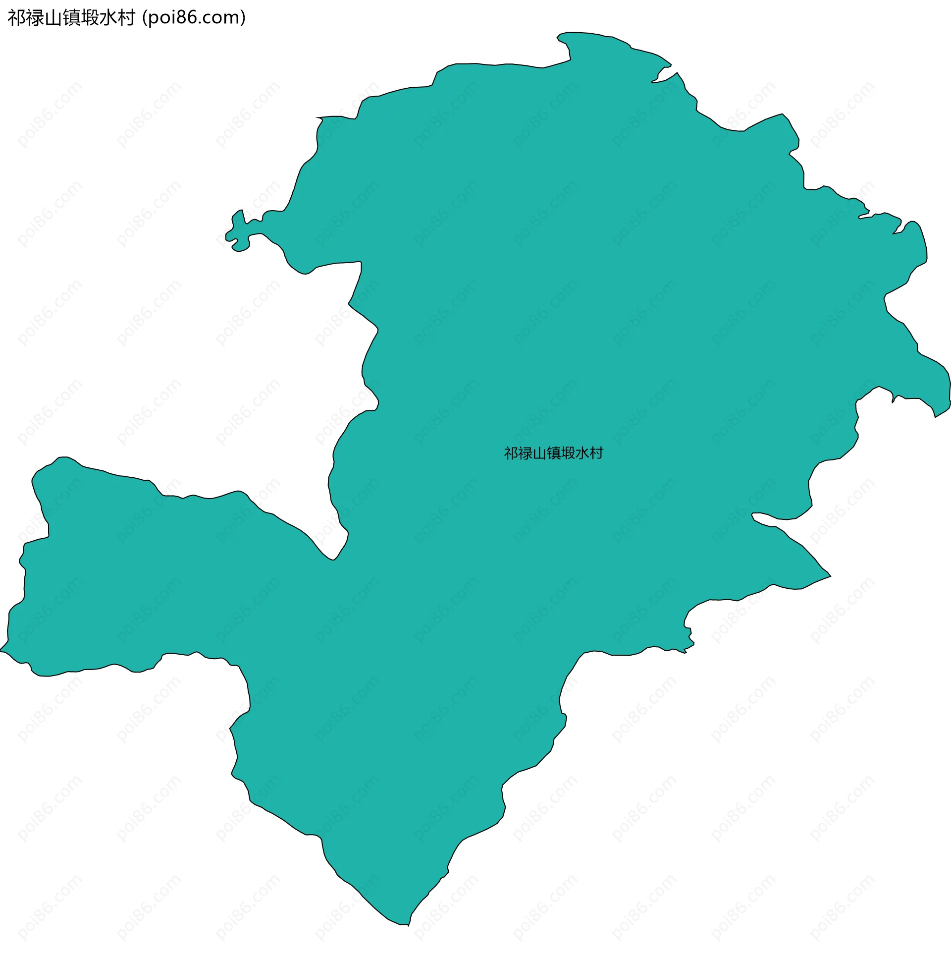 祁禄山镇塅水村边界地图