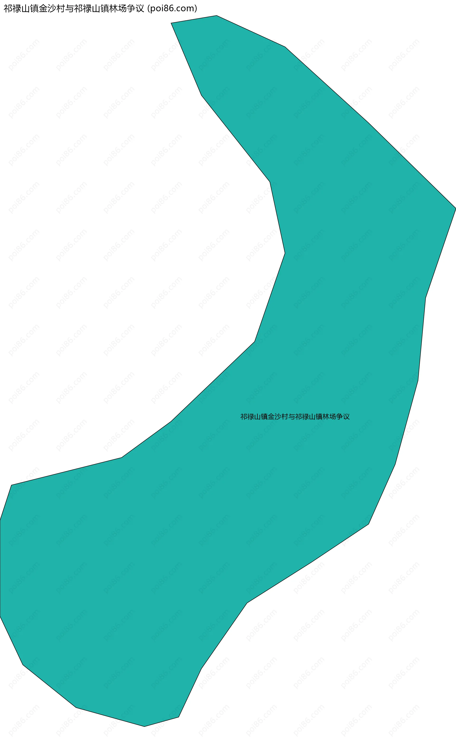 祁禄山镇金沙村与祁禄山镇林场争议边界地图