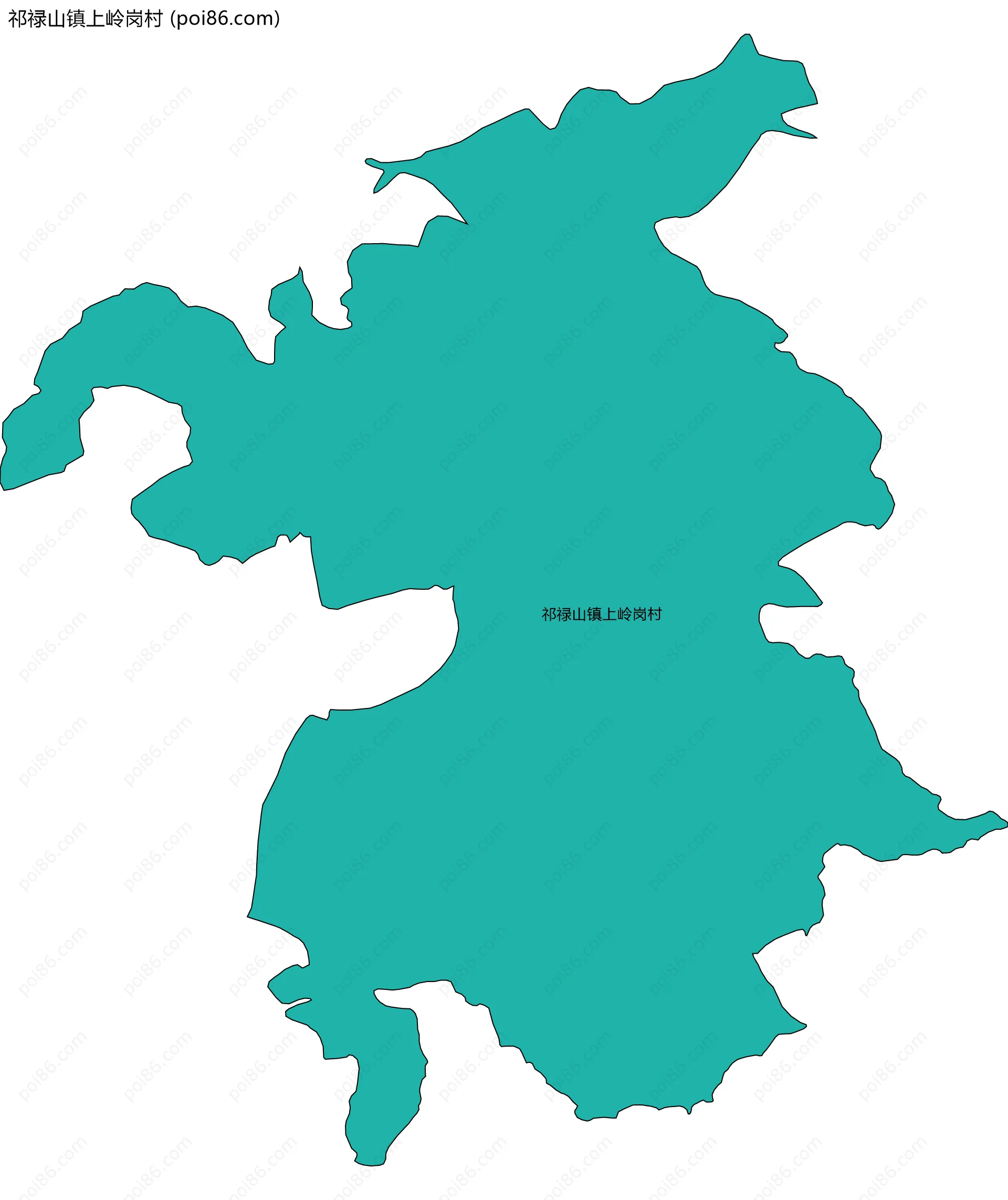 祁禄山镇上岭岗村边界地图