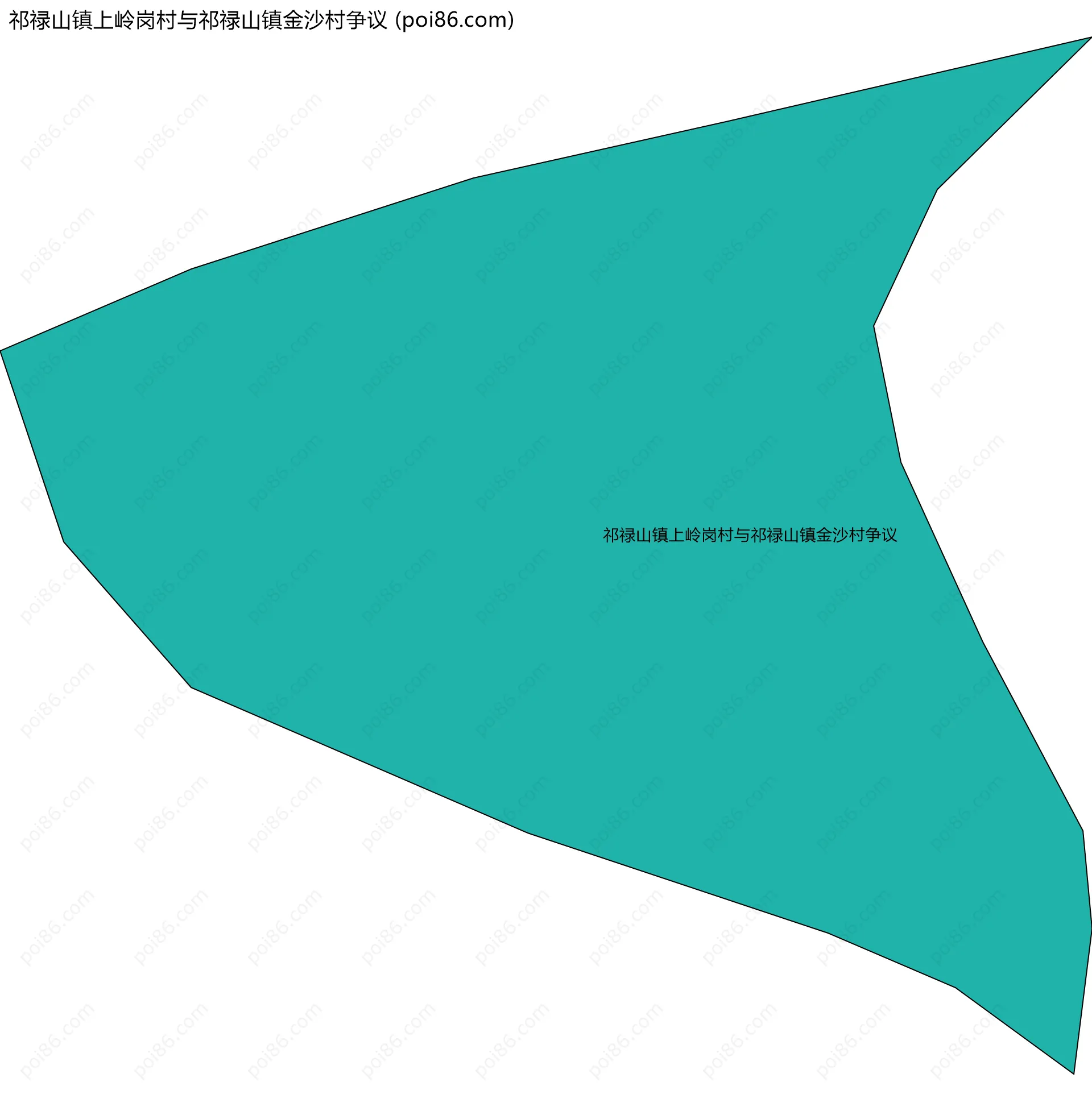 祁禄山镇上岭岗村与祁禄山镇金沙村争议边界地图