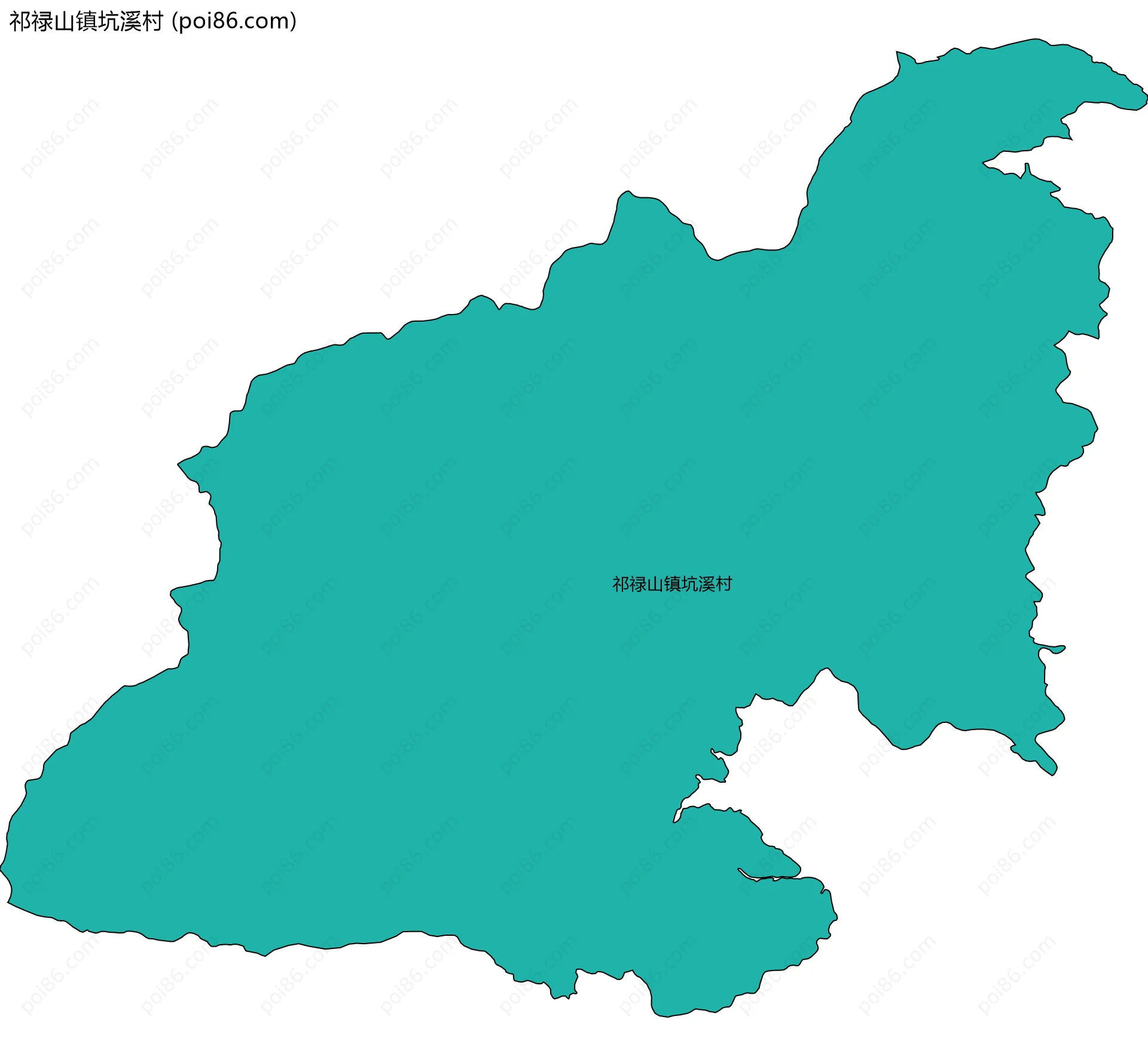 祁禄山镇坑溪村边界地图