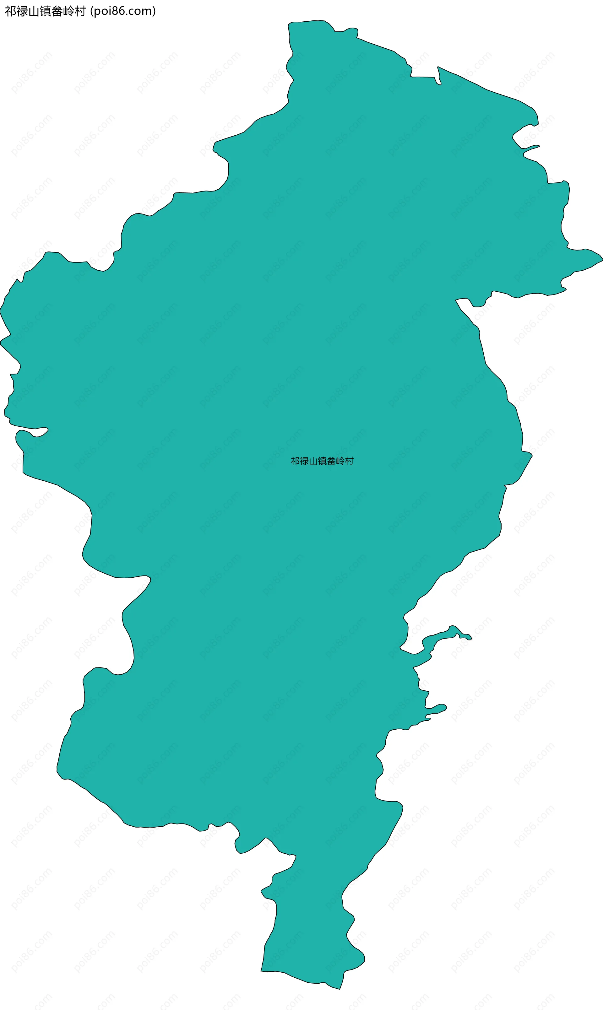 祁禄山镇畚岭村边界地图