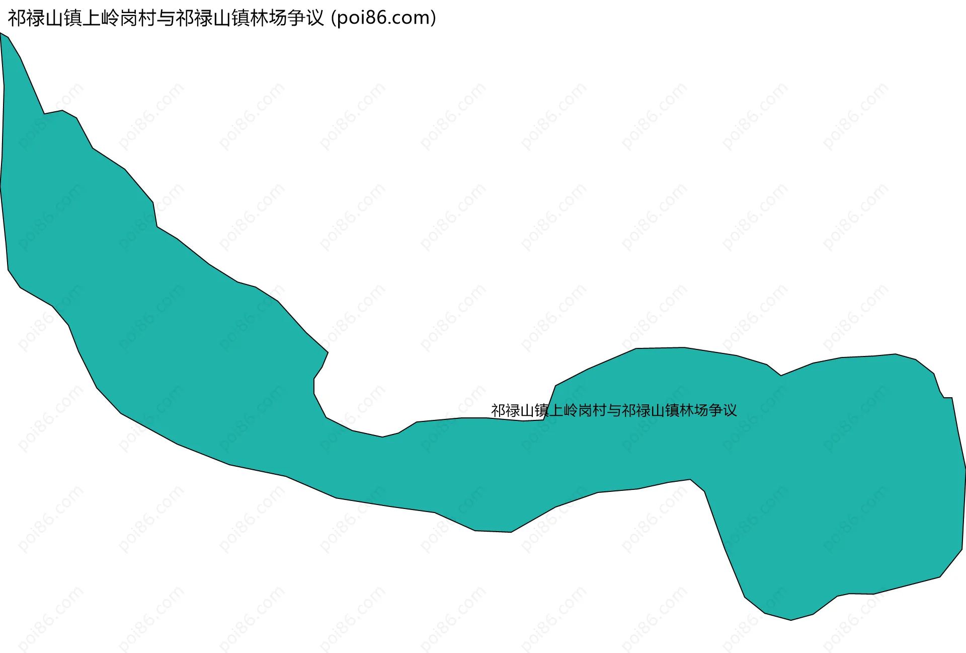 祁禄山镇上岭岗村与祁禄山镇林场争议边界地图