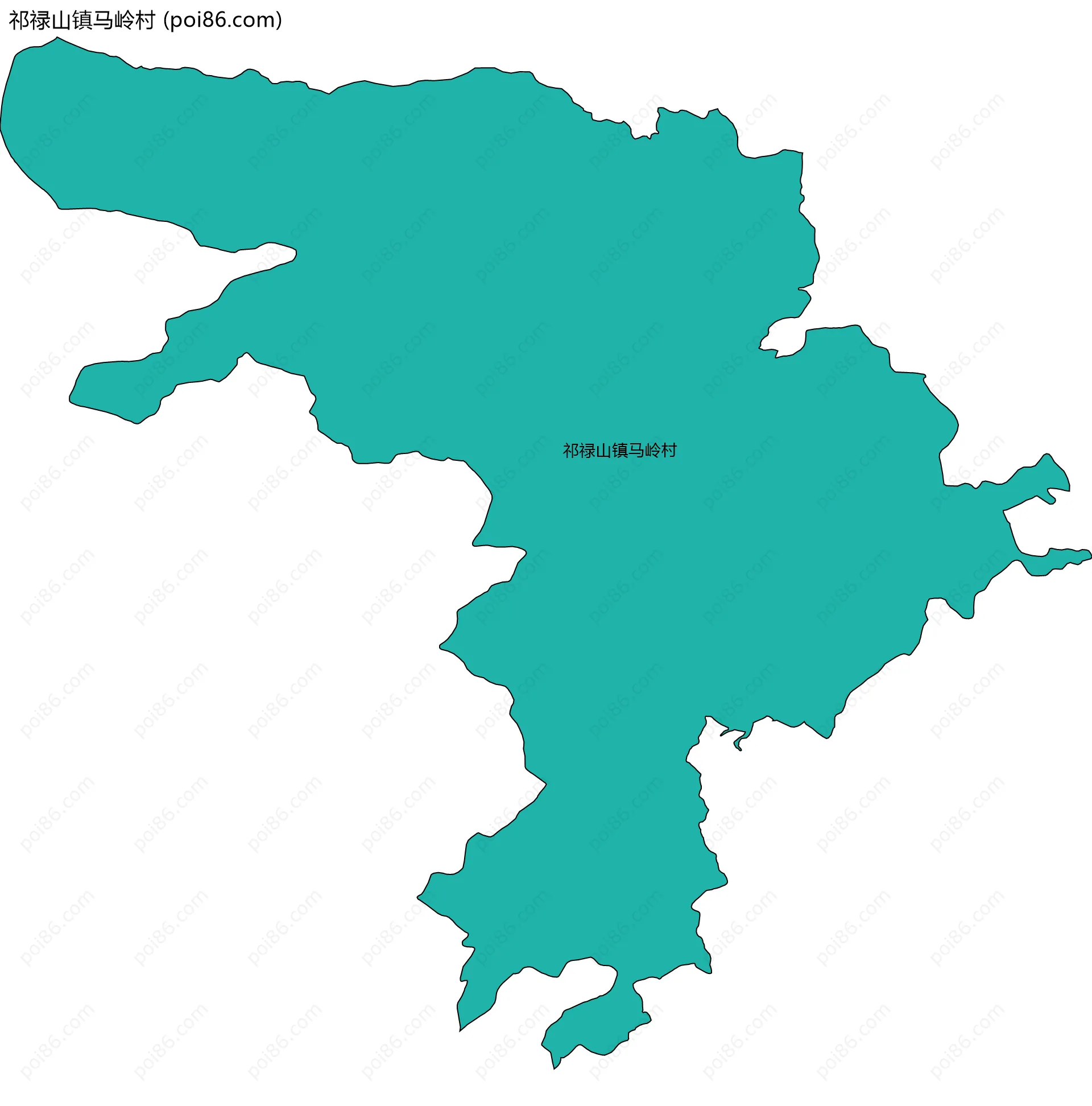 祁禄山镇马岭村边界地图