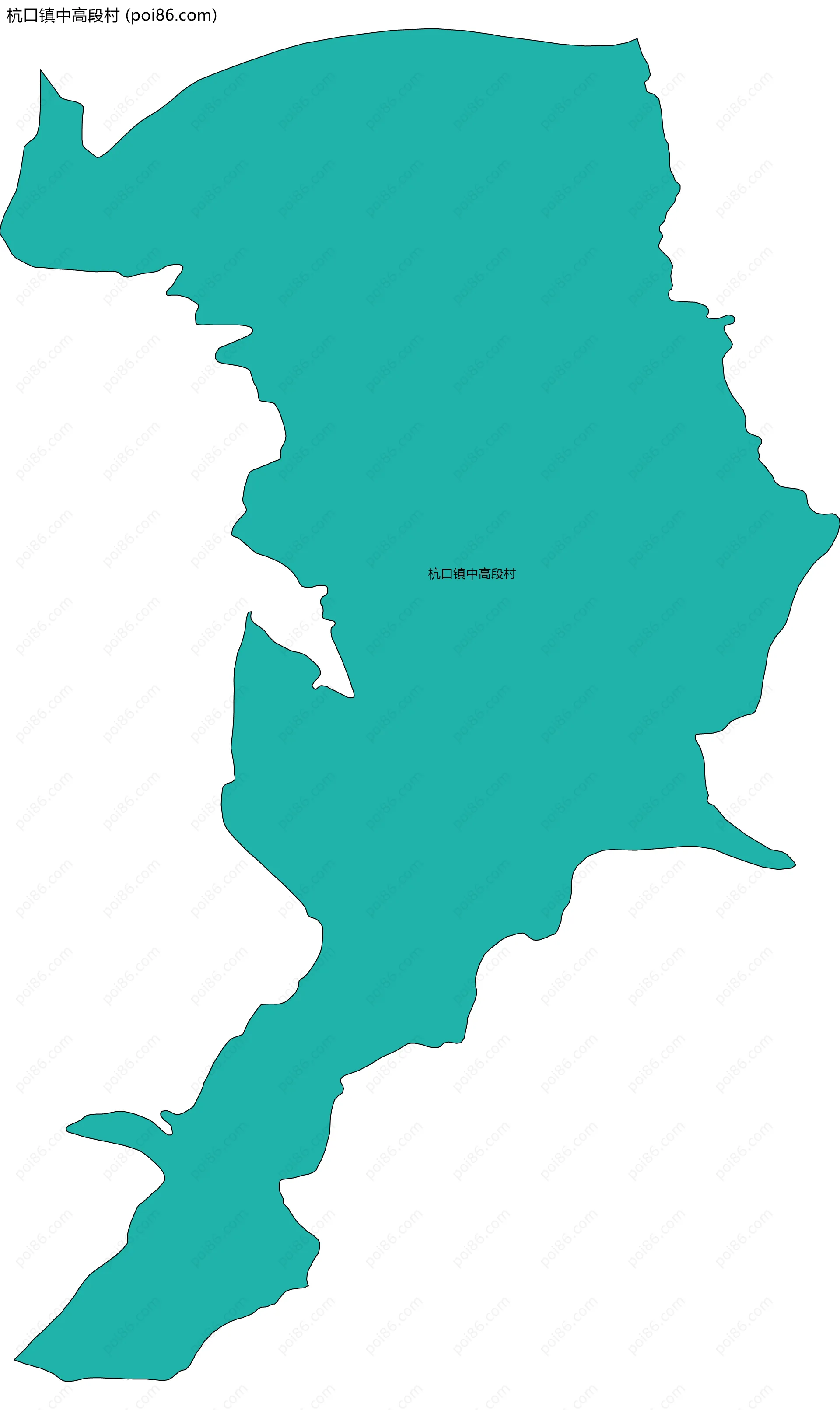 杭口镇中高段村边界地图