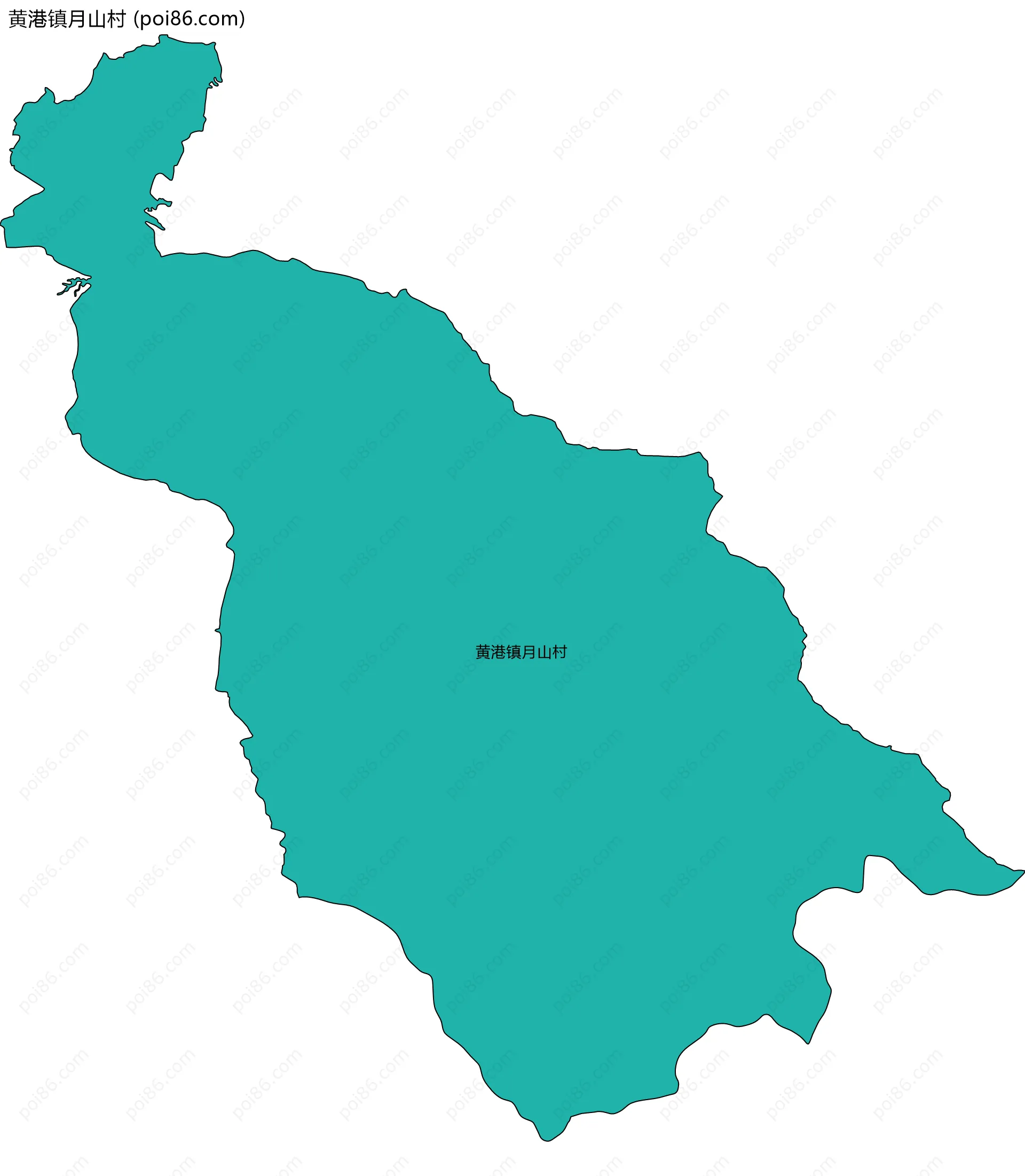 黄港镇月山村边界地图