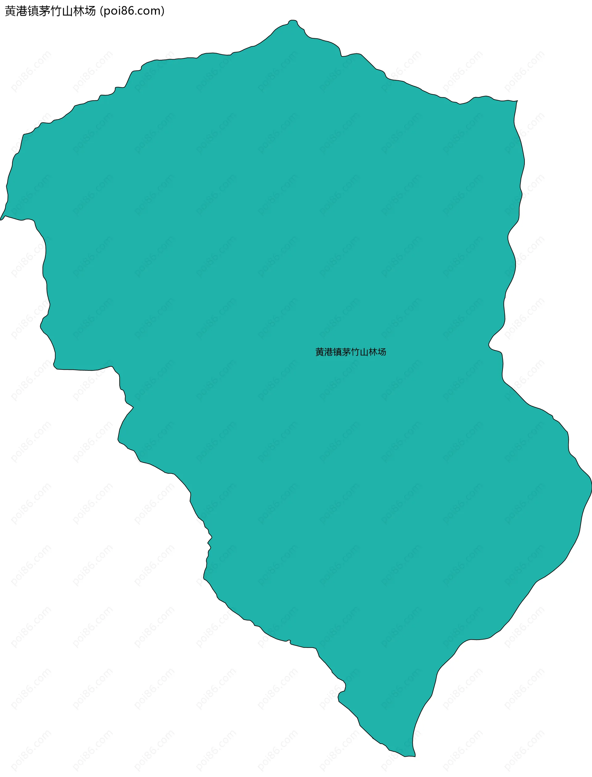 黄港镇茅竹山林场边界地图