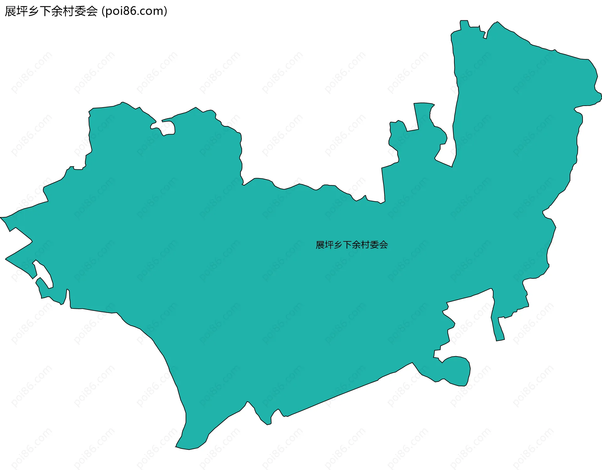 展坪乡下余村委会边界地图