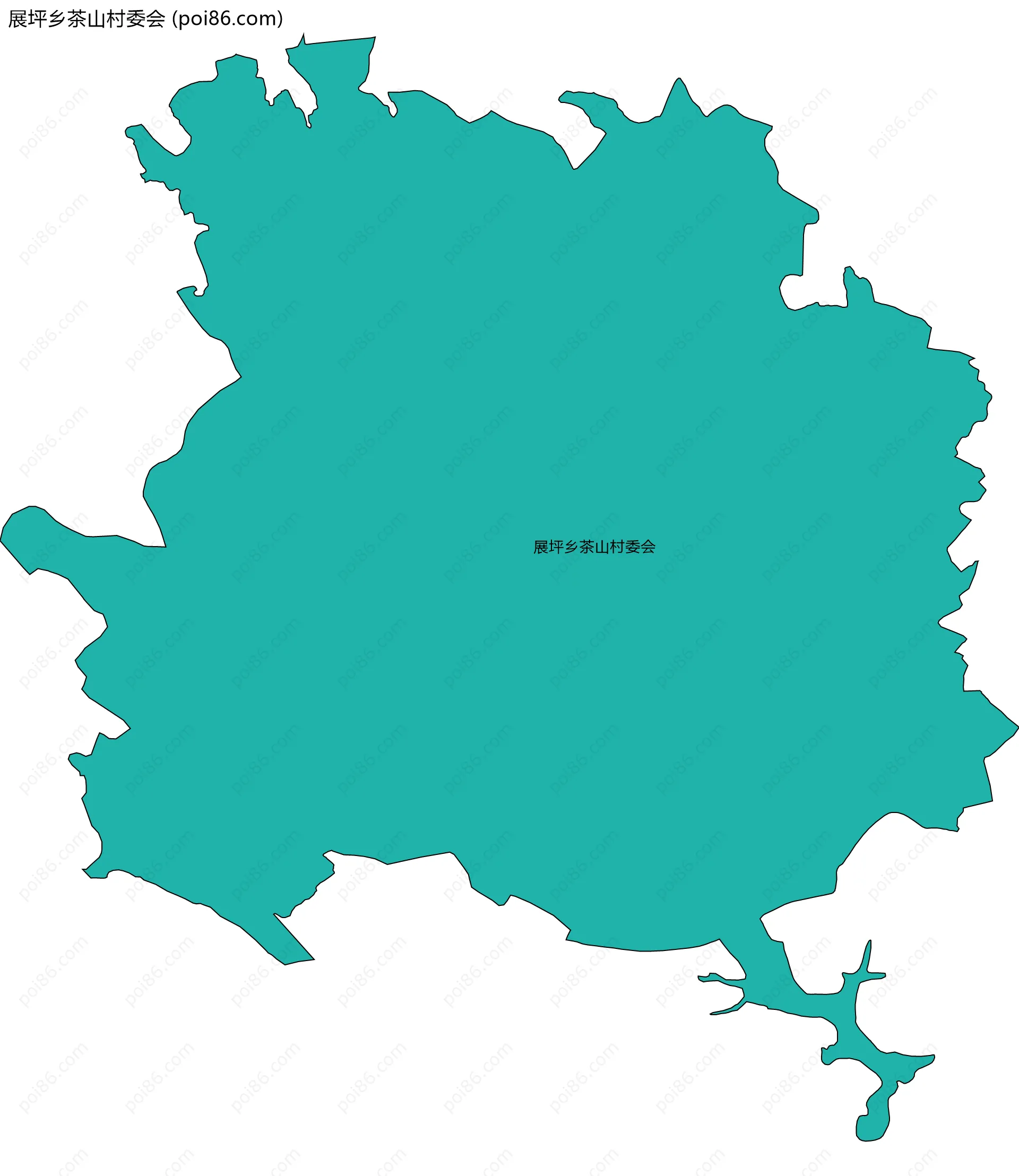 展坪乡茶山村委会边界地图