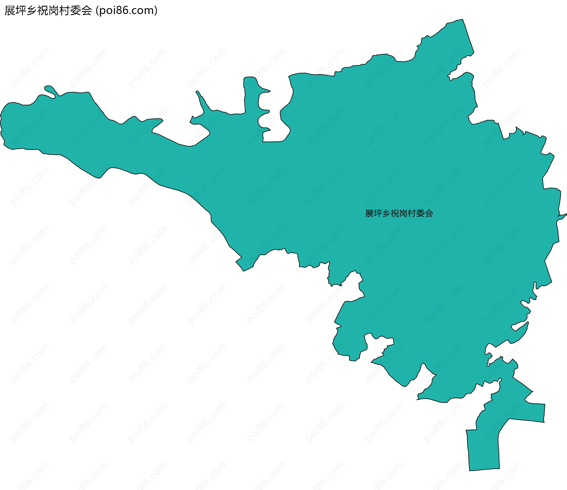 展坪乡祝岗村委会边界地图