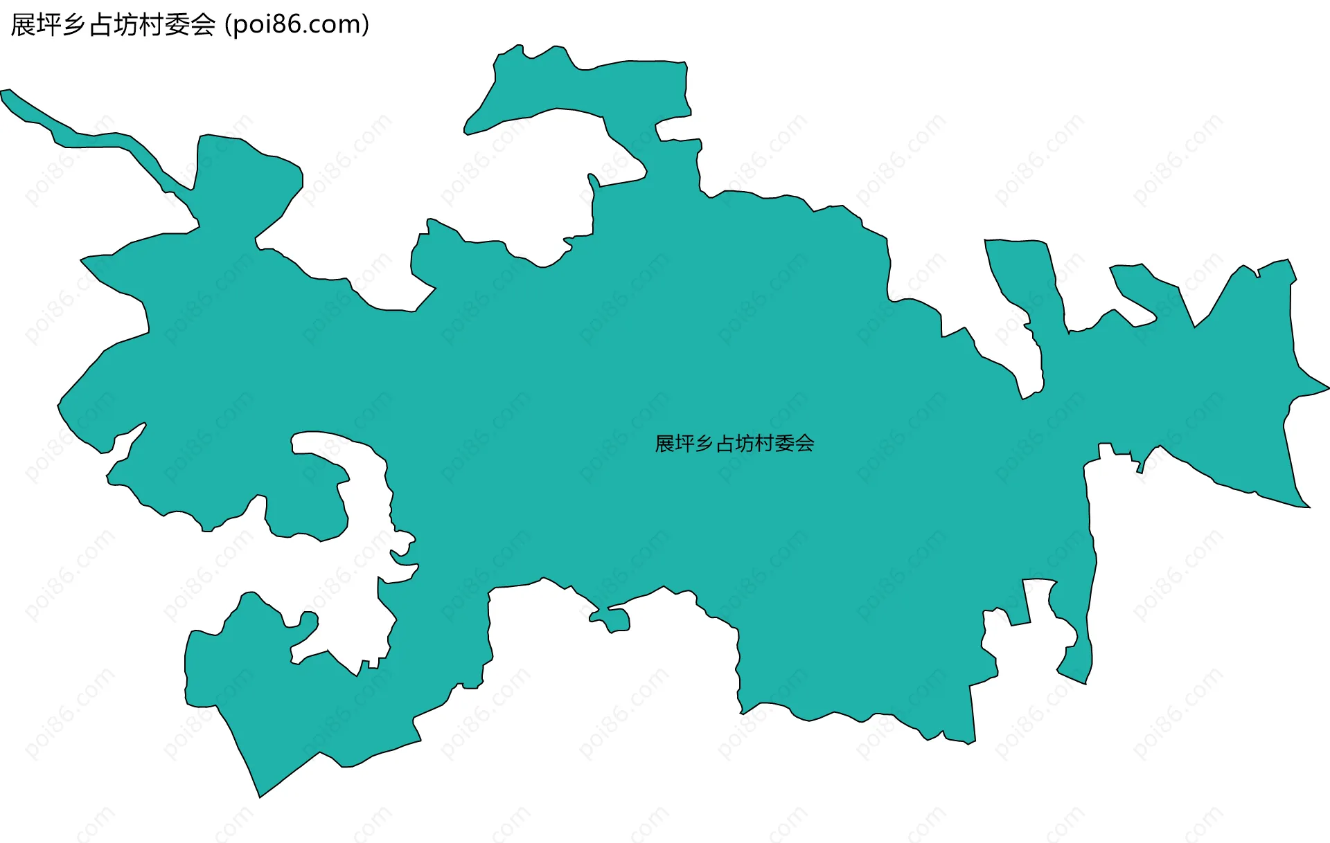 展坪乡占坊村委会边界地图