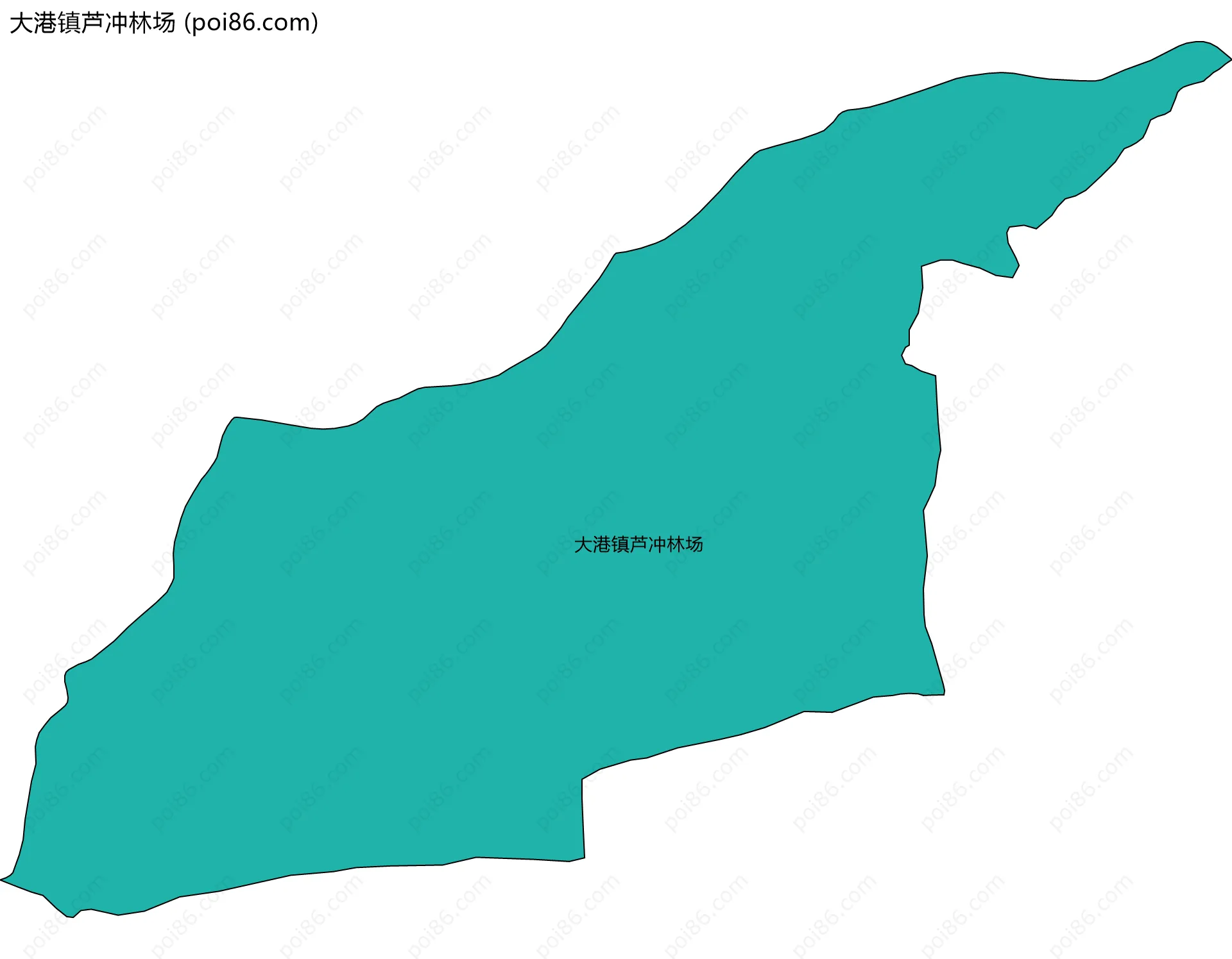 大港镇芦冲林场边界地图
