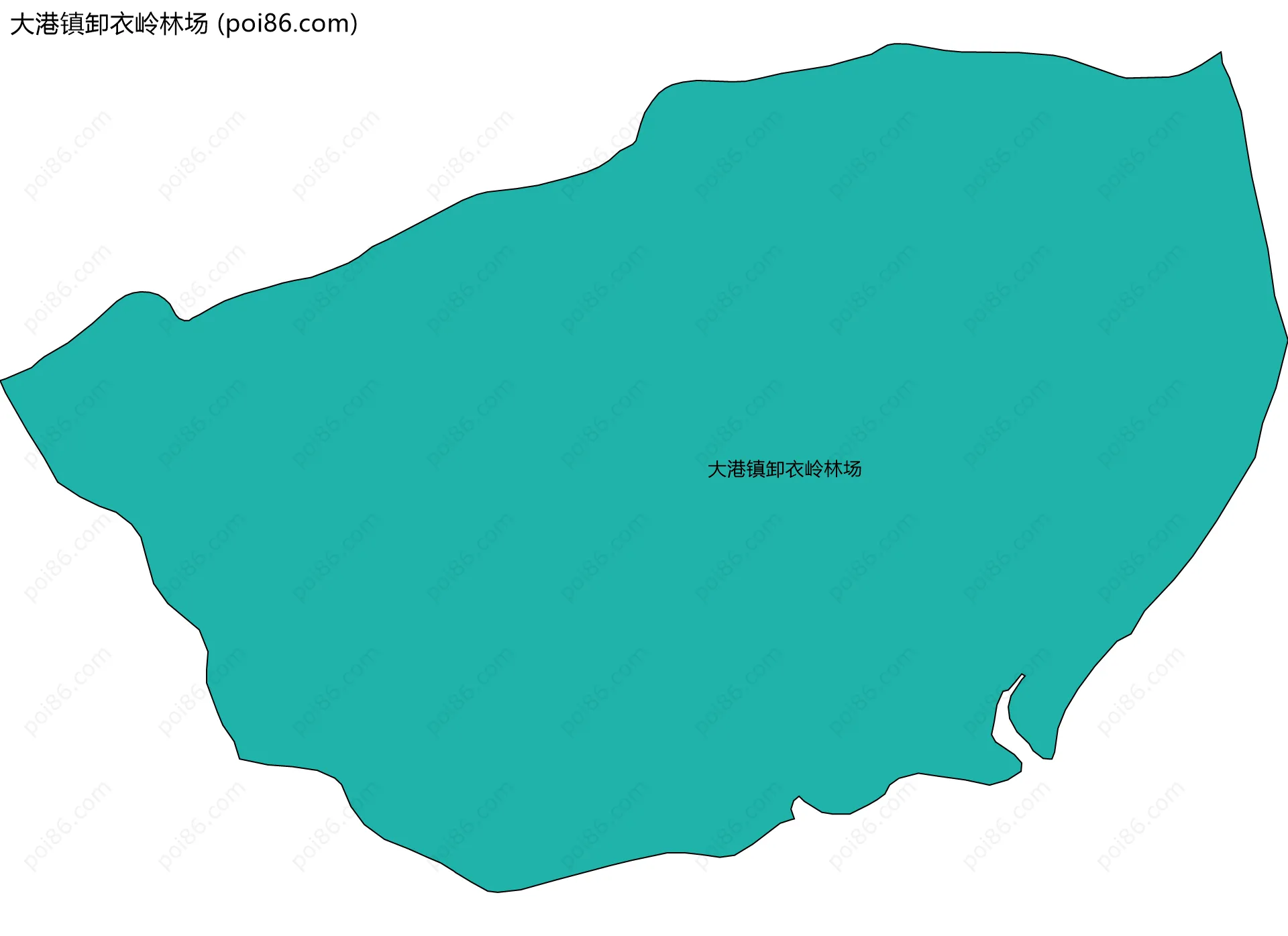 大港镇卸衣岭林场边界地图