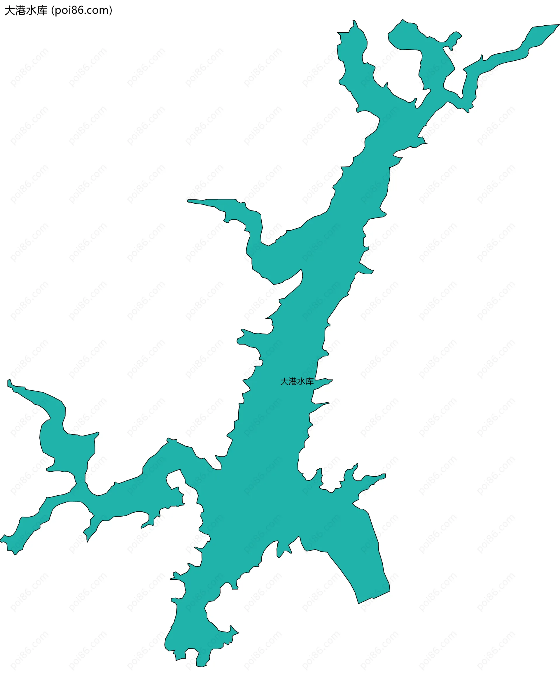 大港水库边界地图