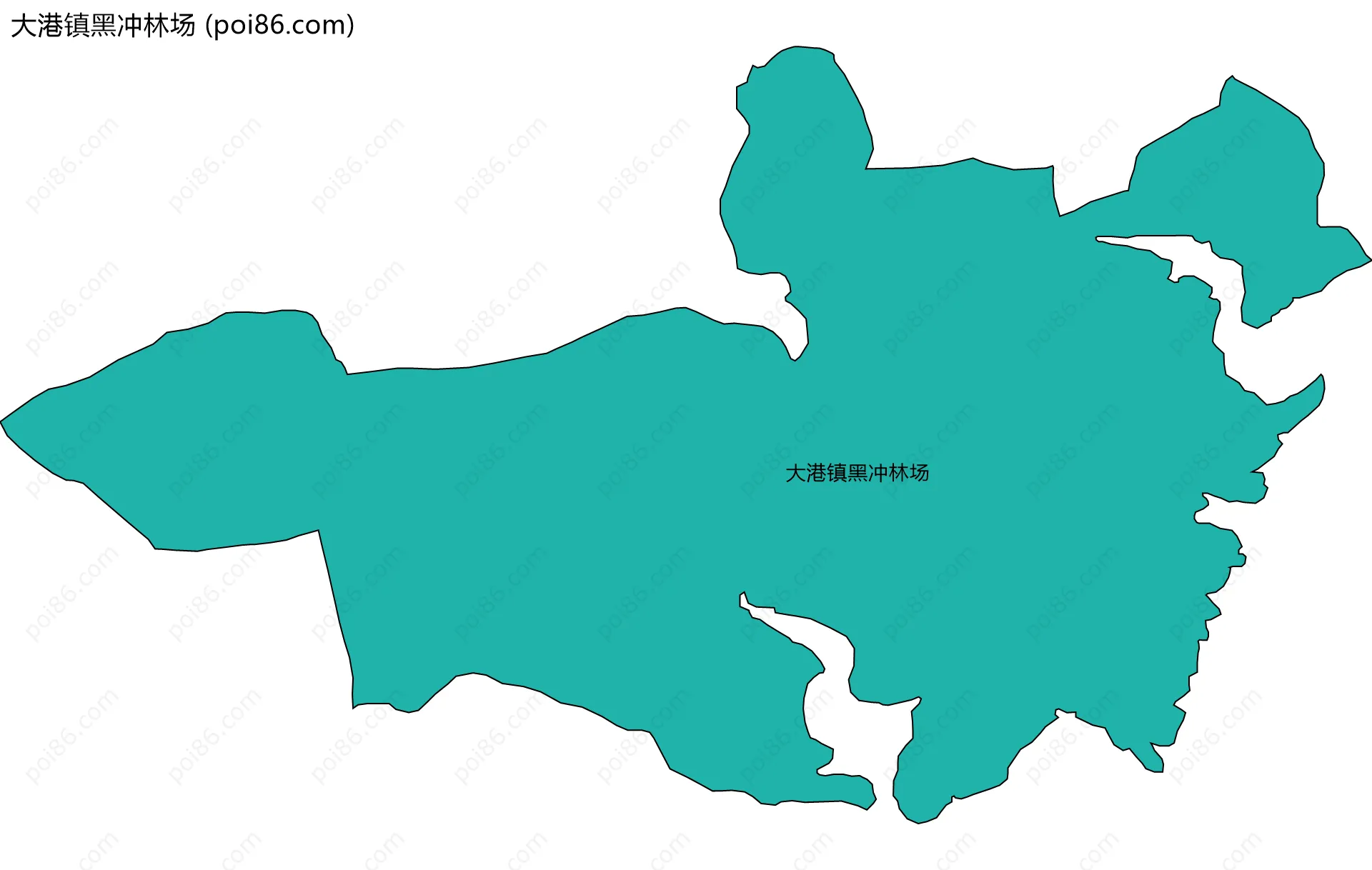 大港镇黑冲林场边界地图