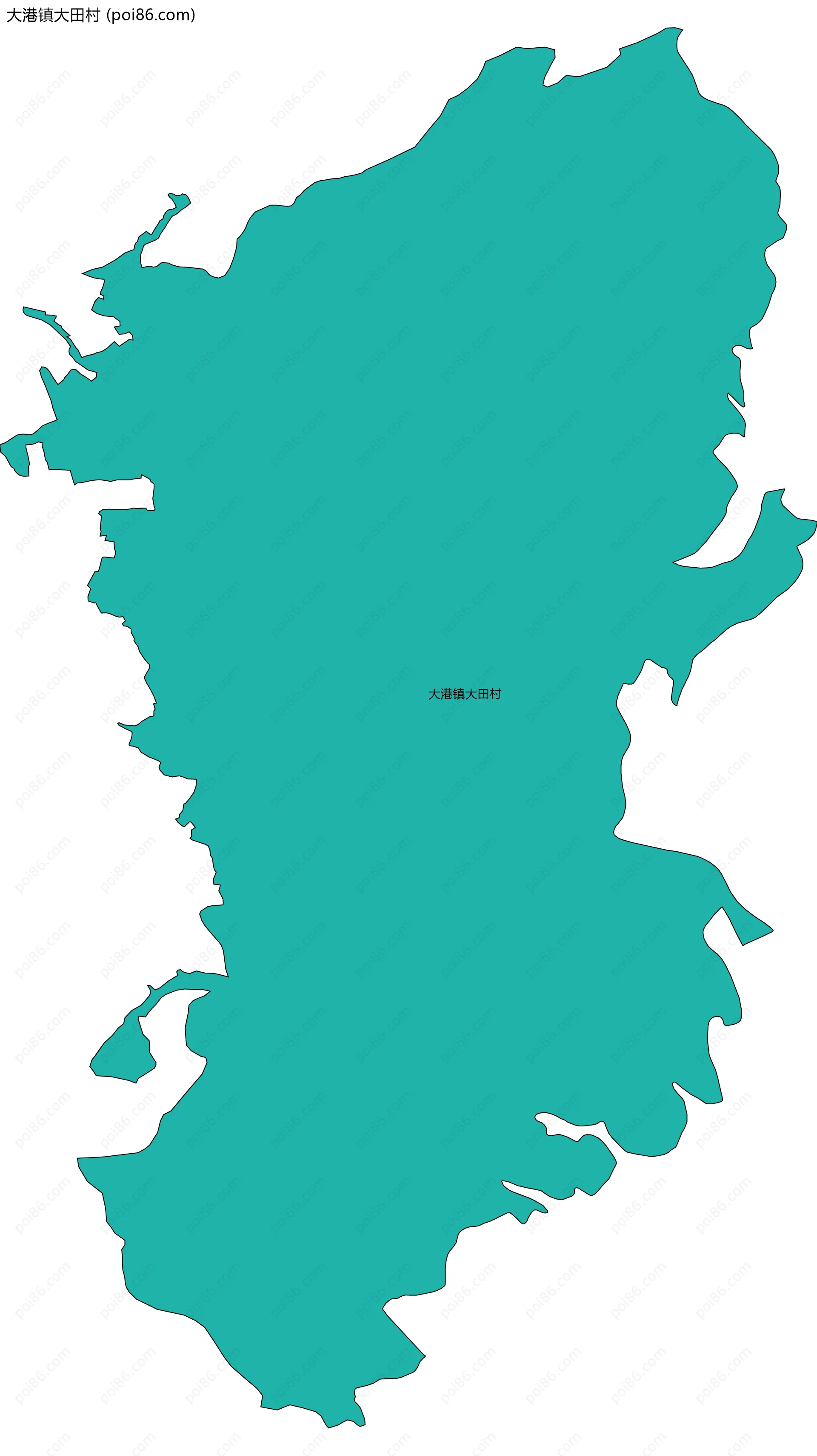 大港镇大田村边界地图