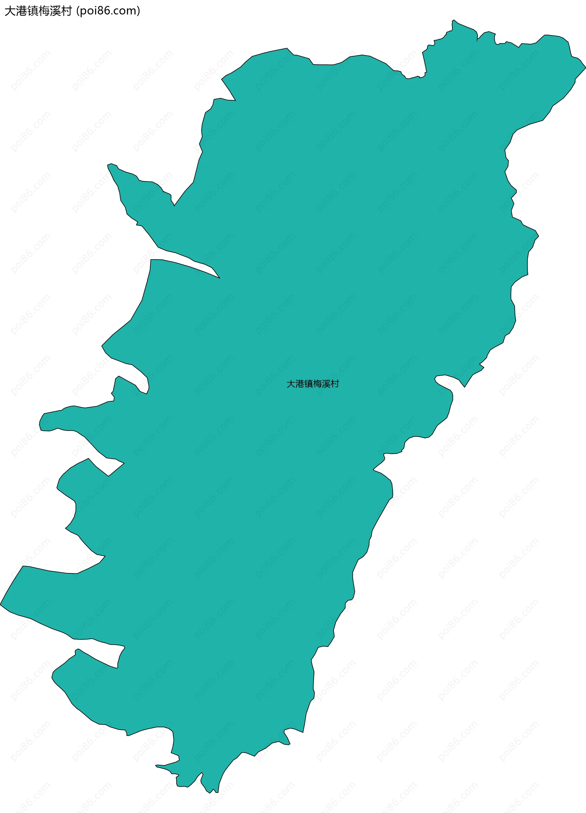 大港镇梅溪村边界地图