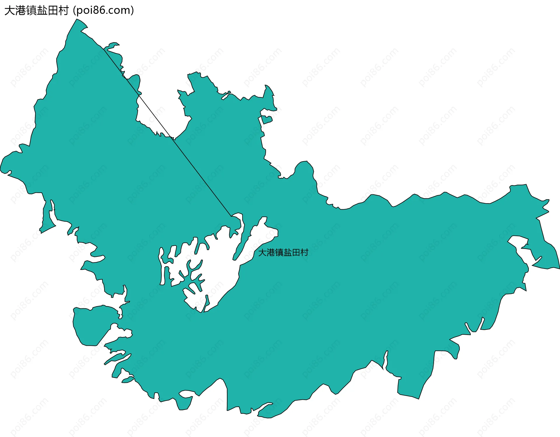 大港镇盐田村边界地图