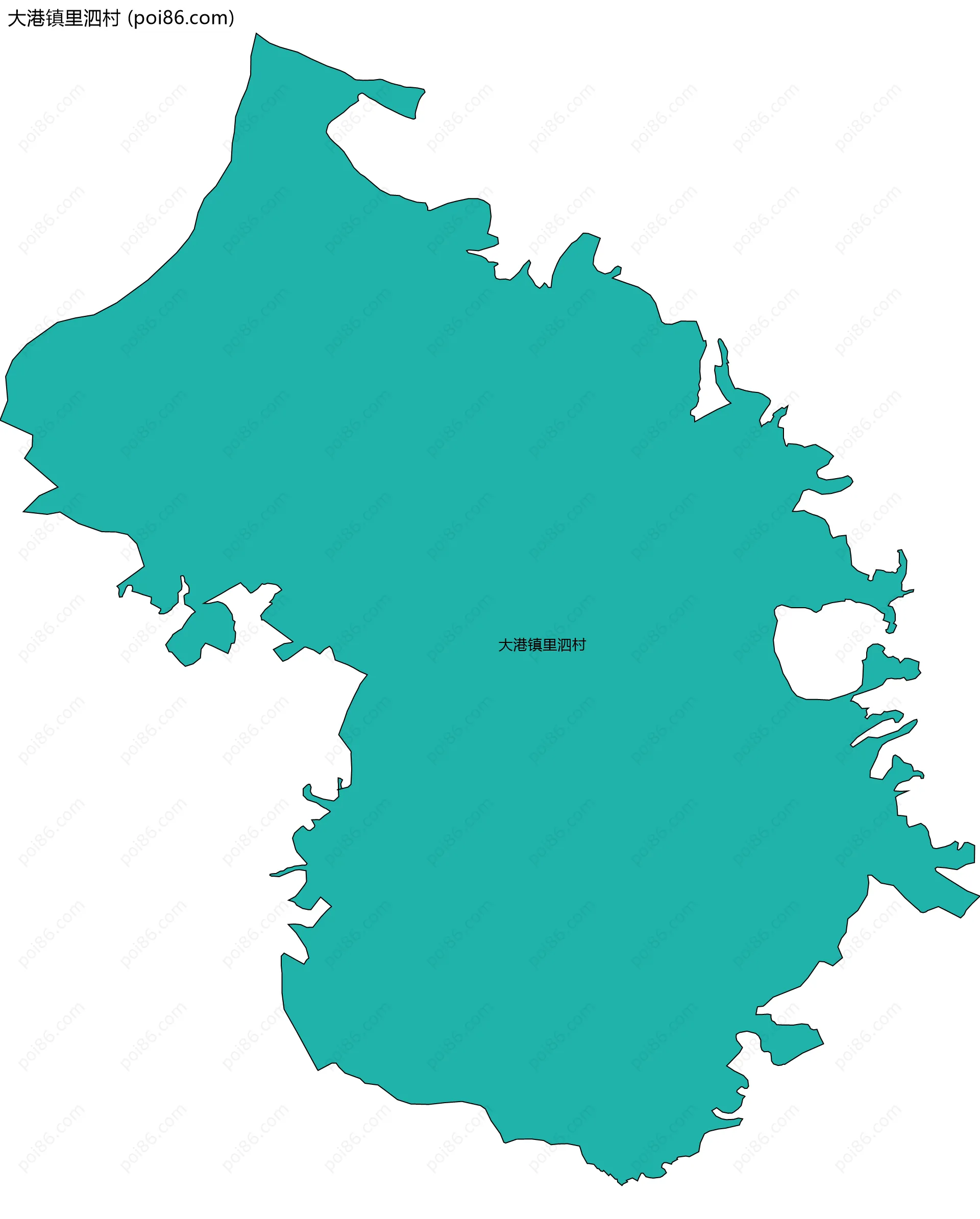 大港镇里泗村边界地图