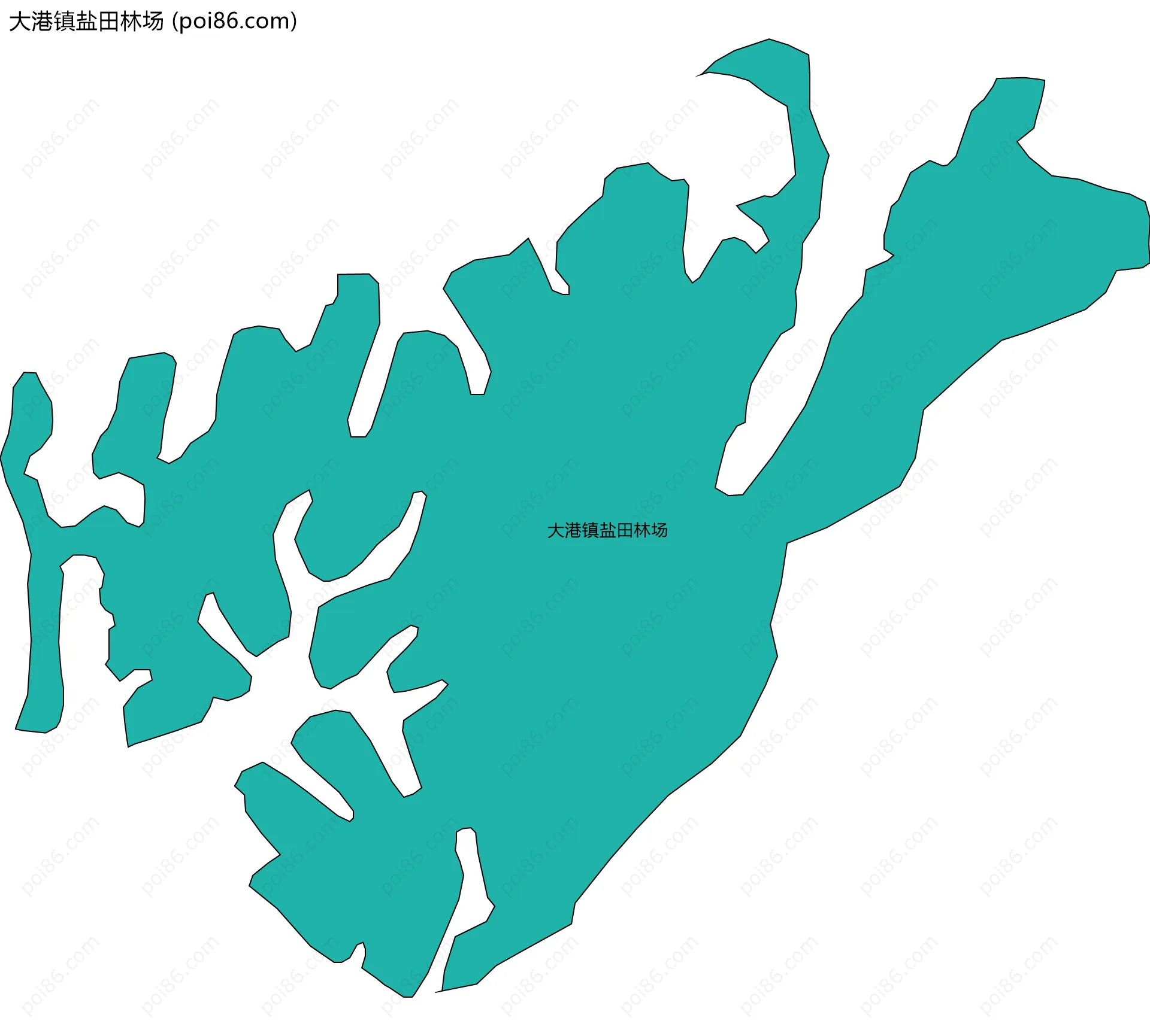 大港镇盐田林场边界地图