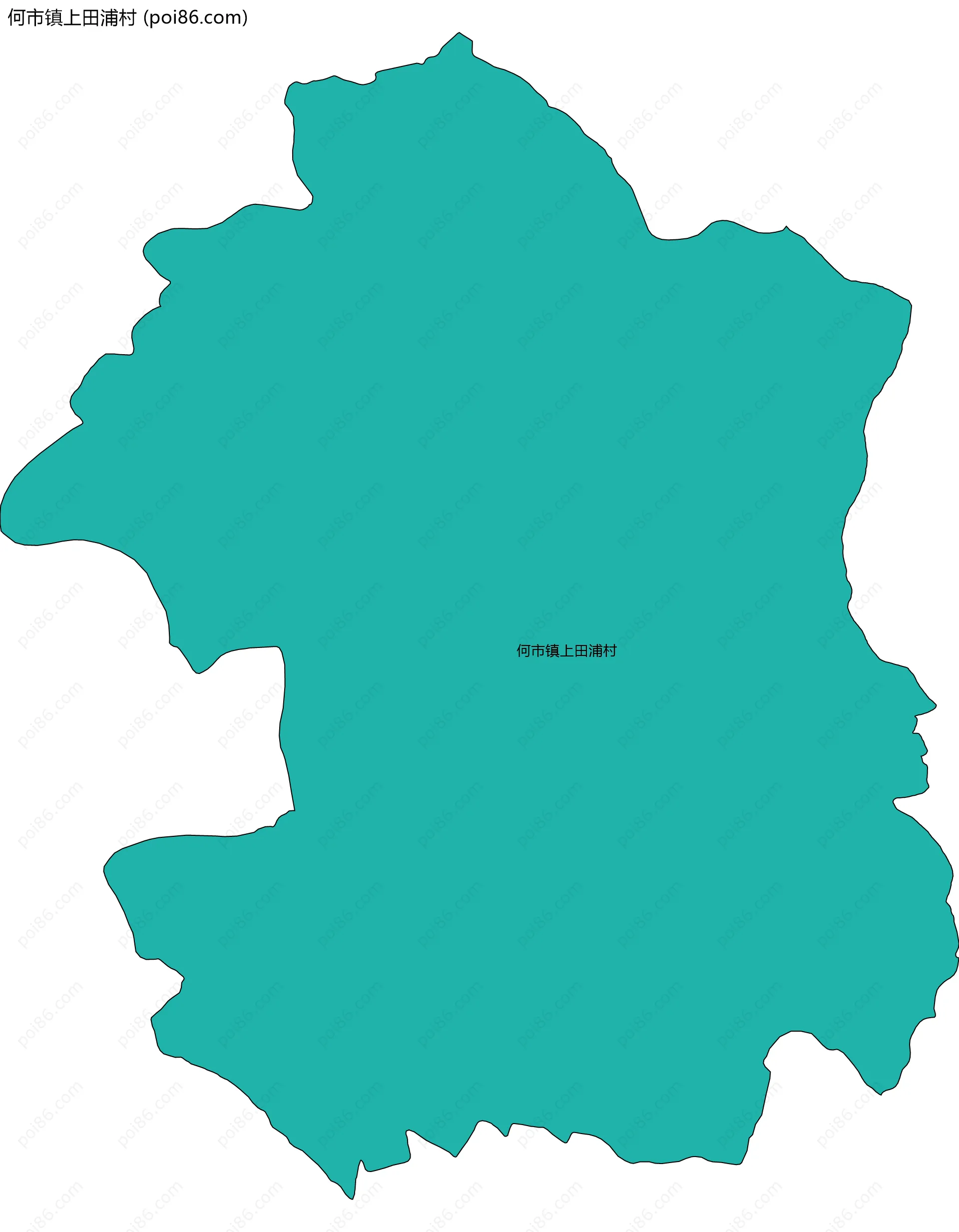 何市镇上田浦村边界地图