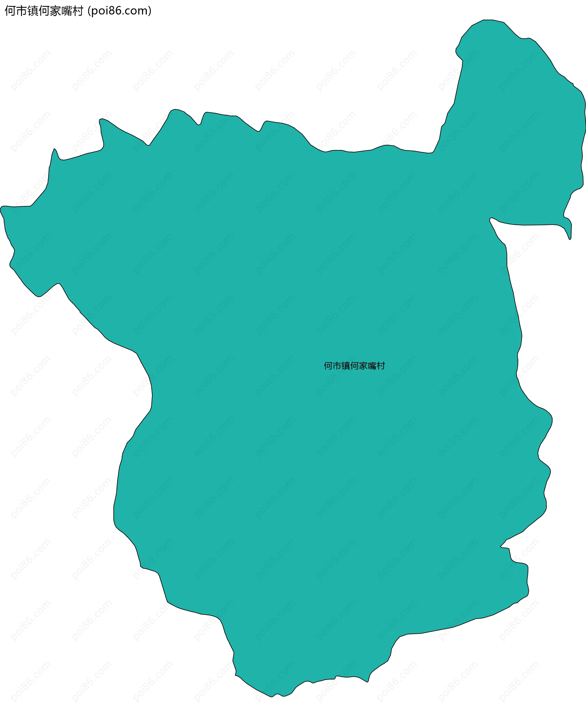 何市镇何家嘴村边界地图