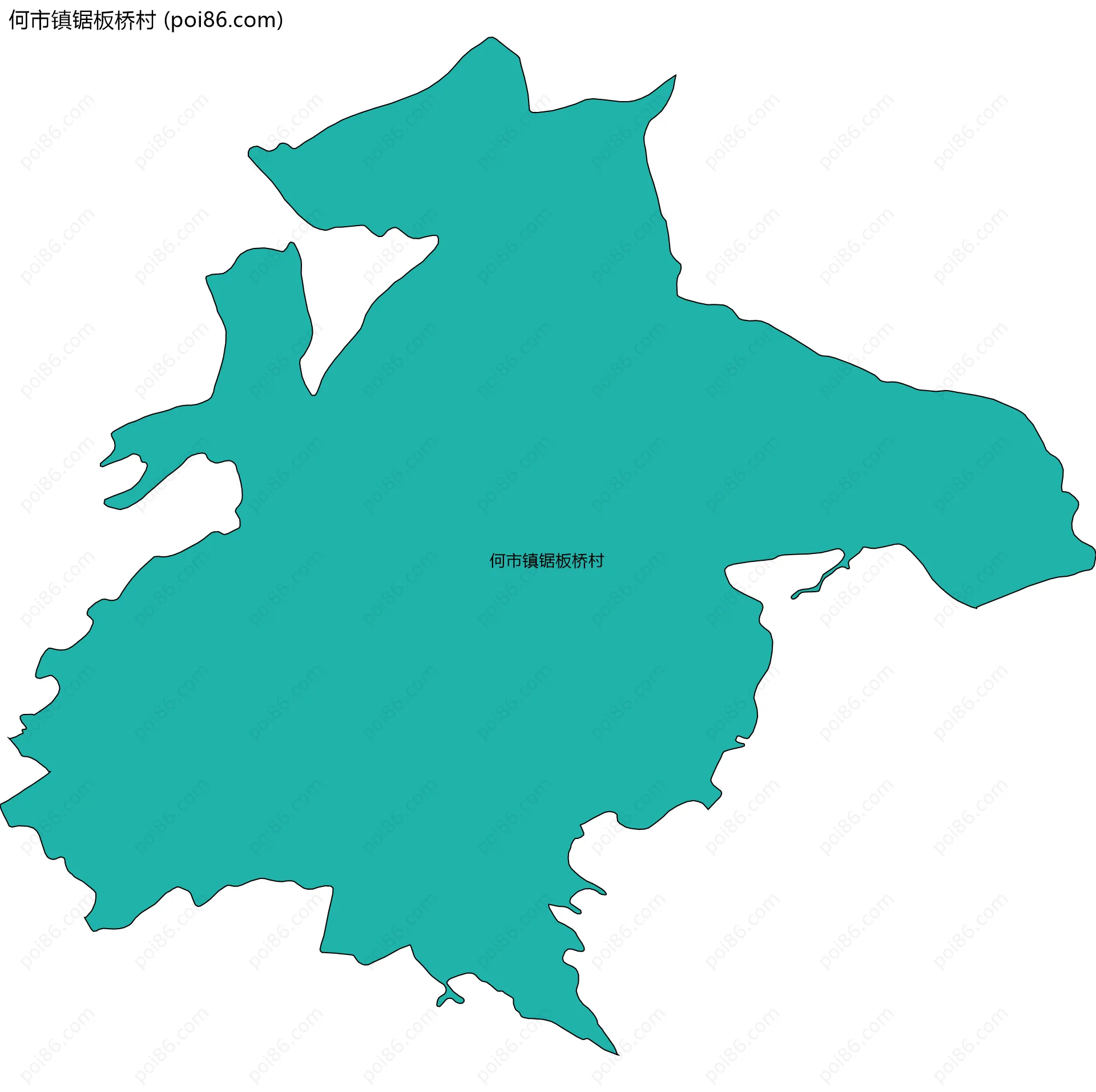 何市镇锯板桥村边界地图