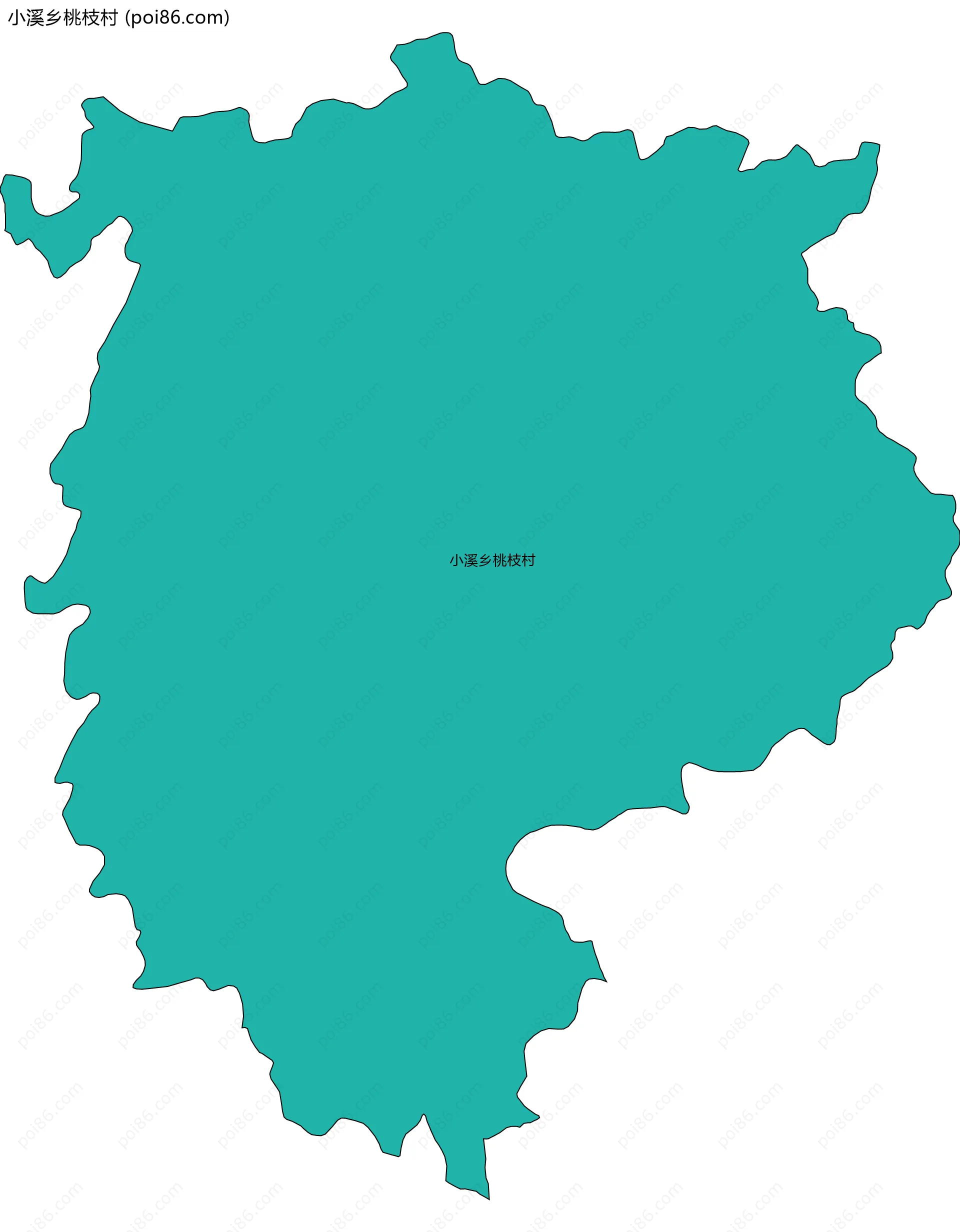 小溪乡桃枝村边界地图