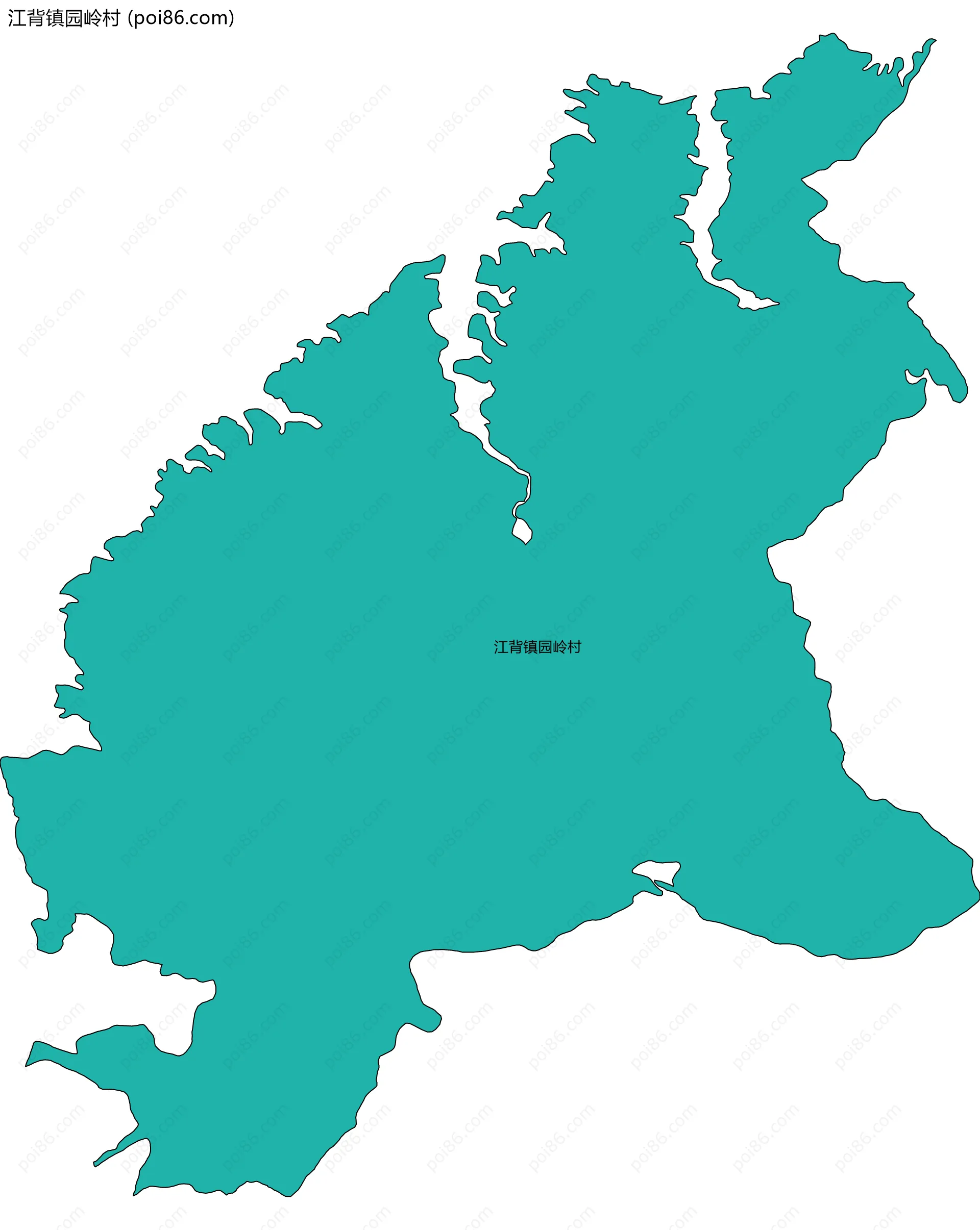 江背镇园岭村边界地图